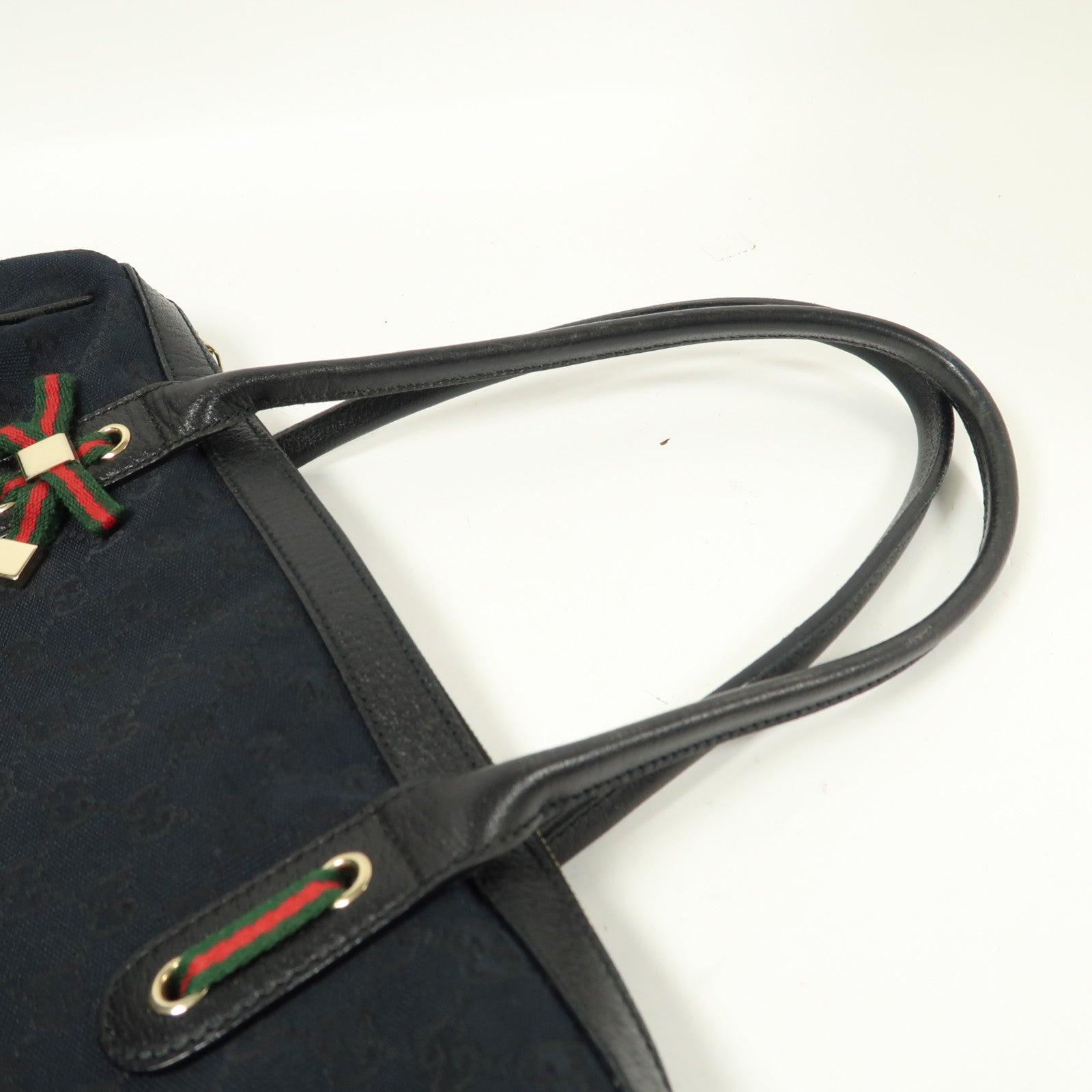 GUCCI 帆布/皮革Shoulder Bag金扣肩背袋
