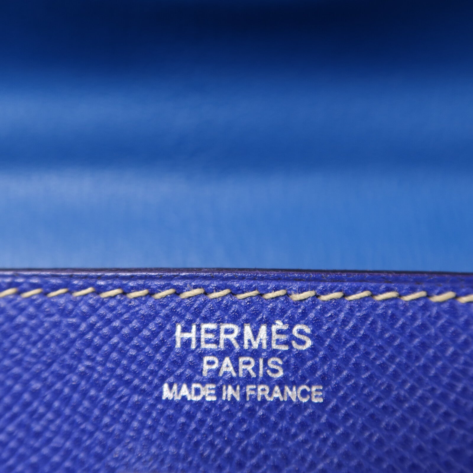 HERMES Epsom皮革Kelly 32手挽肩背兩用袋Bleu Electrique