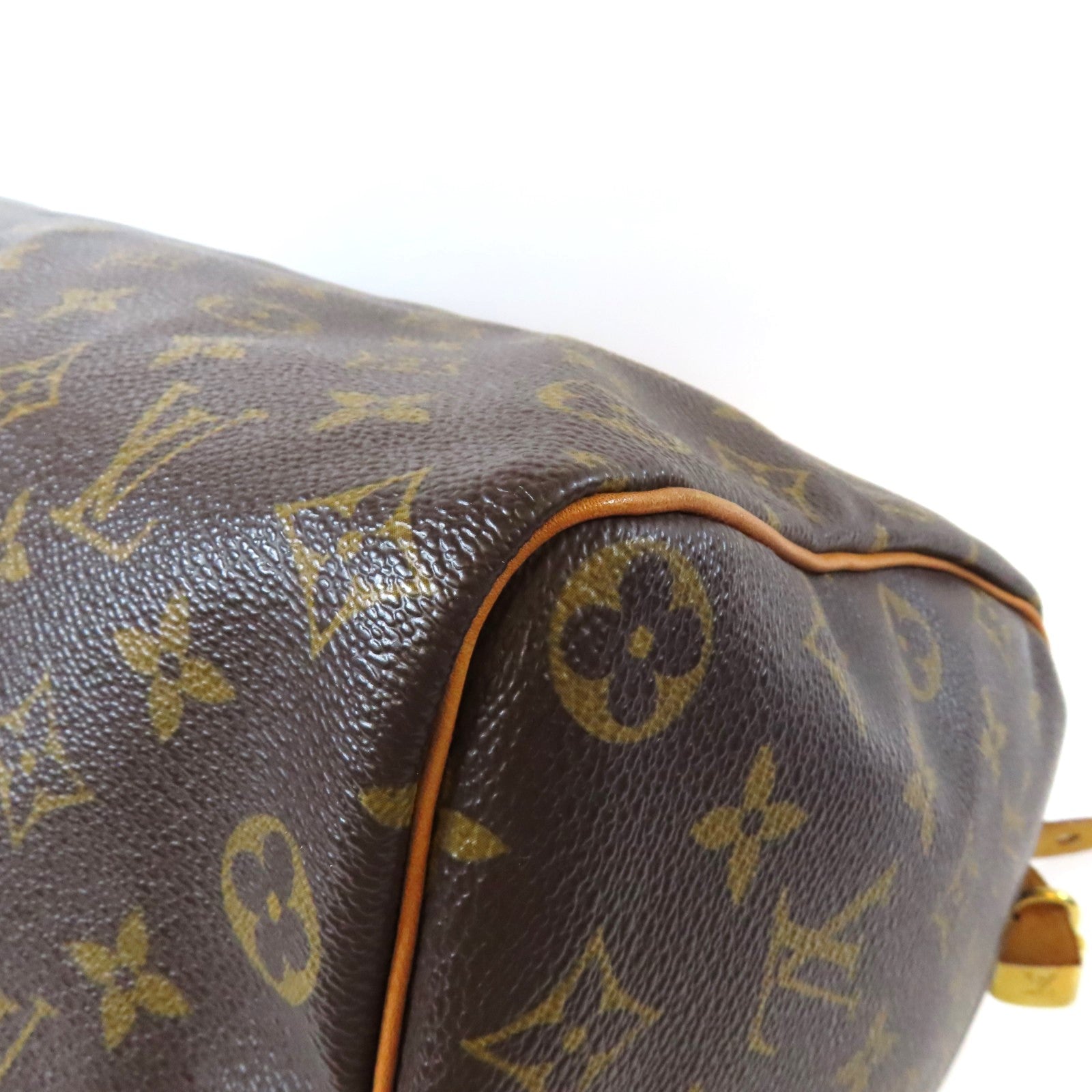 LOUIS VUITTON Monogram Speedy 35金扣手挽袋啡色