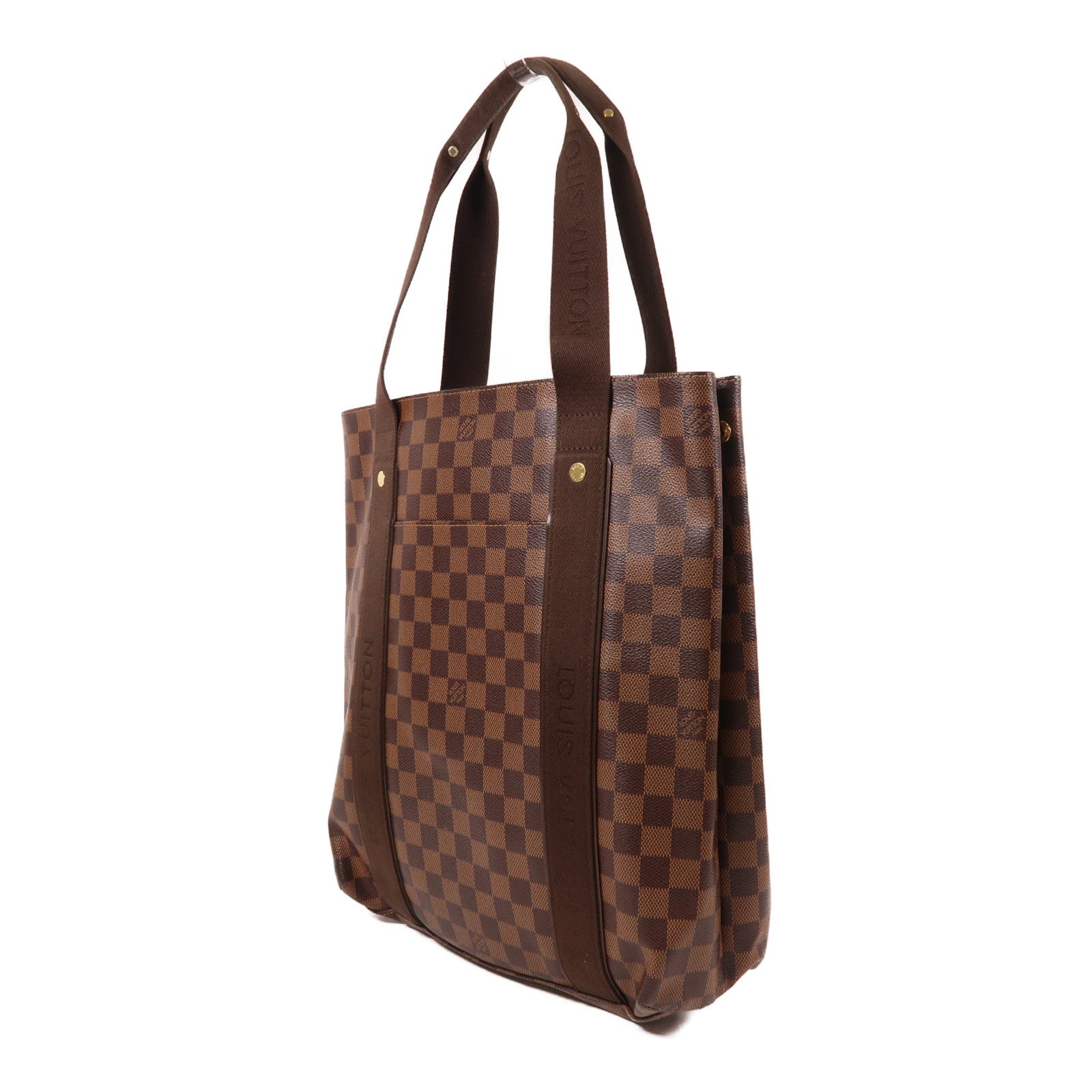 LOUIS VUITTON Damier Ebene Beaubourg金扣肩背袋棕色