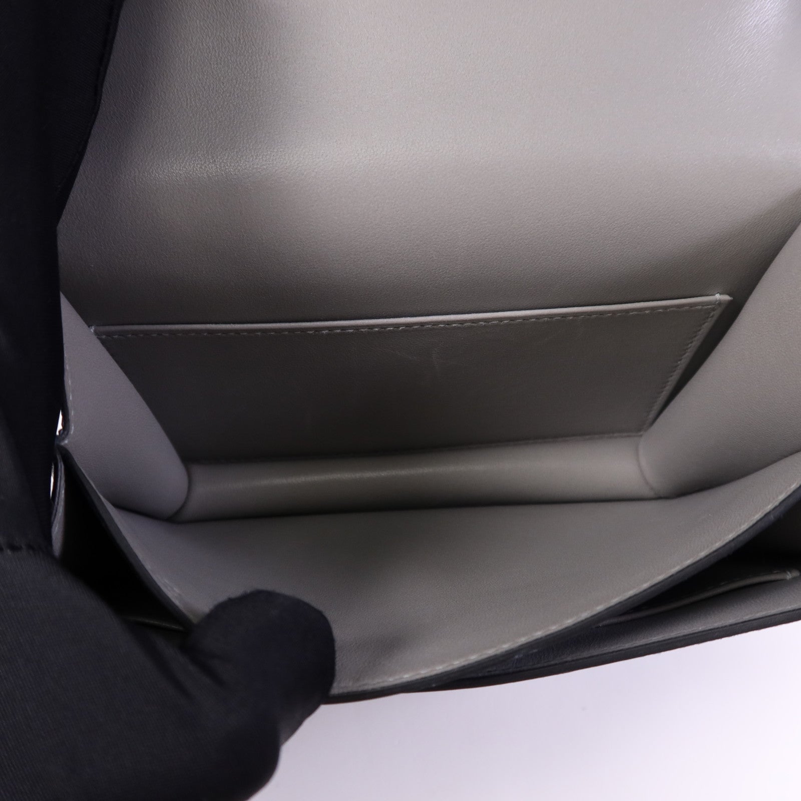 HERMES Epsom皮革Constance Mini銀扣肩背袋Bleu Agate/Gris Mouette