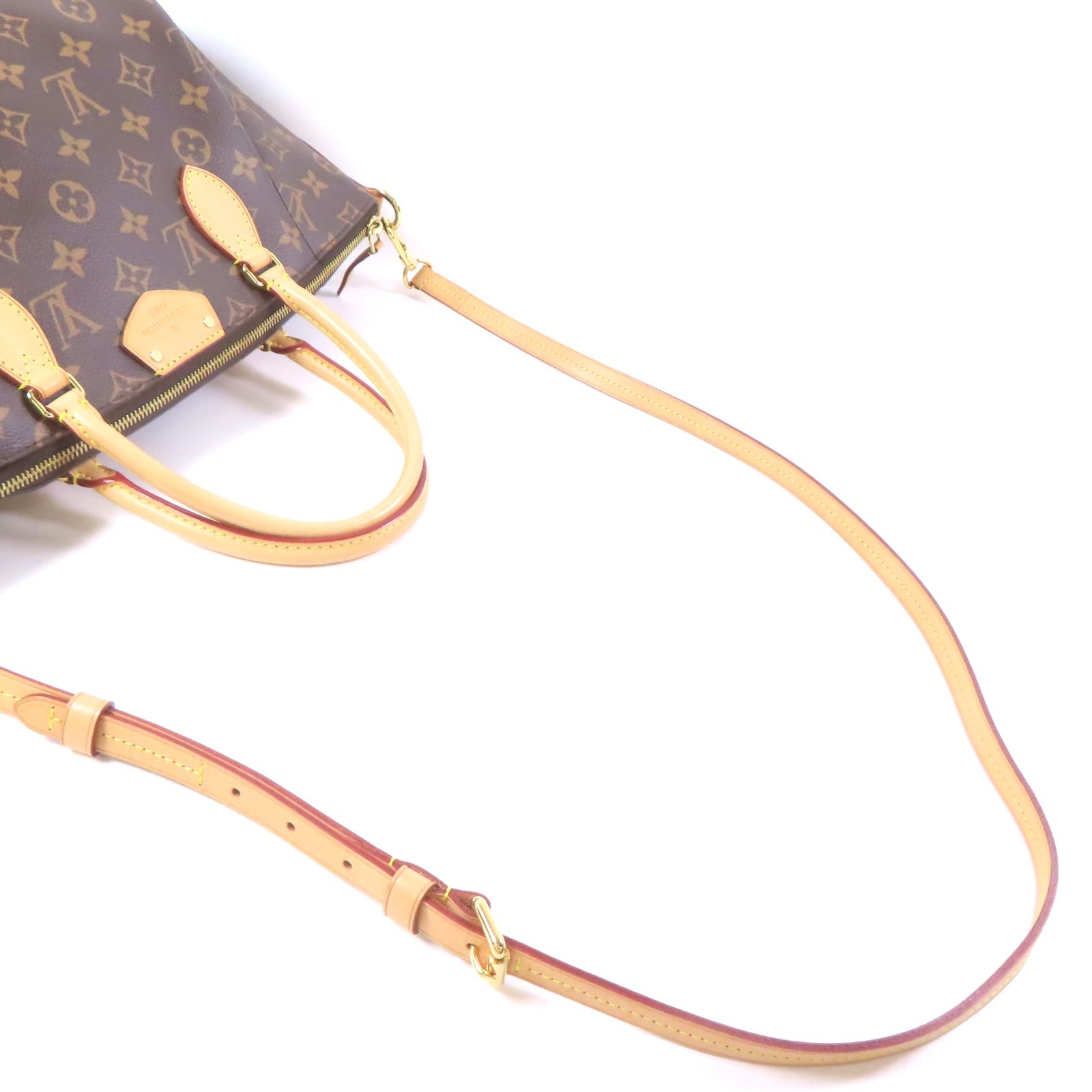 LOUIS VUITTON Monogram Turenne MM金扣手挽肩背兩用袋棕色