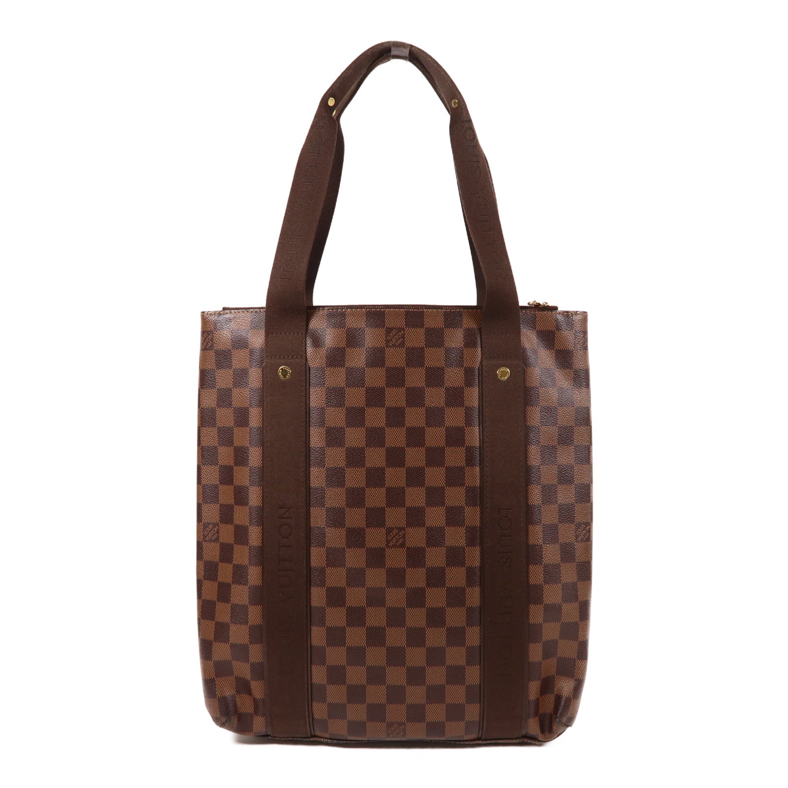LOUIS VUITTON Damier Ebene Beaubourg金扣肩背袋棕色