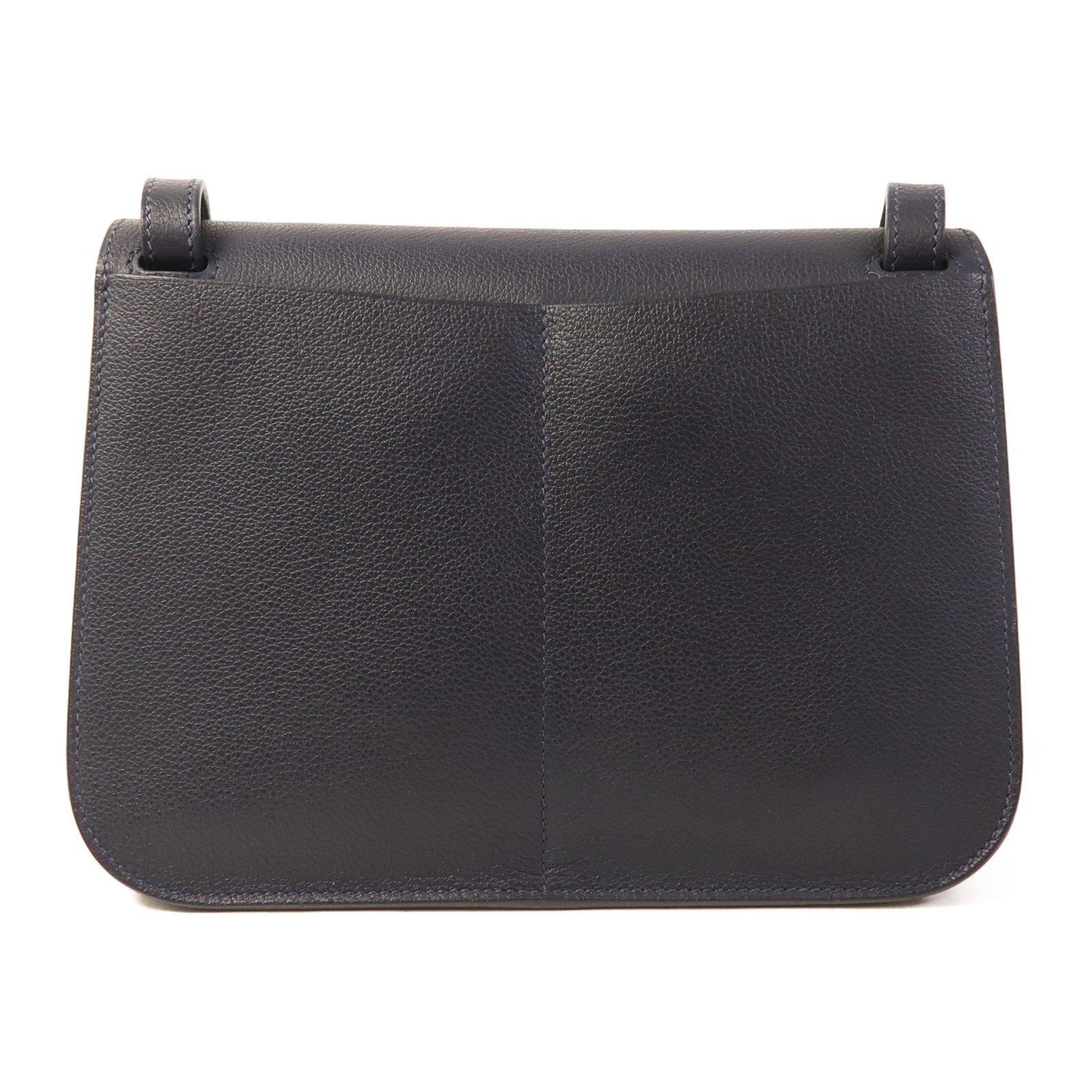 HERMES Evercolor皮革Halzan 25銀扣手挽肩背兩用袋Bleu Nuit