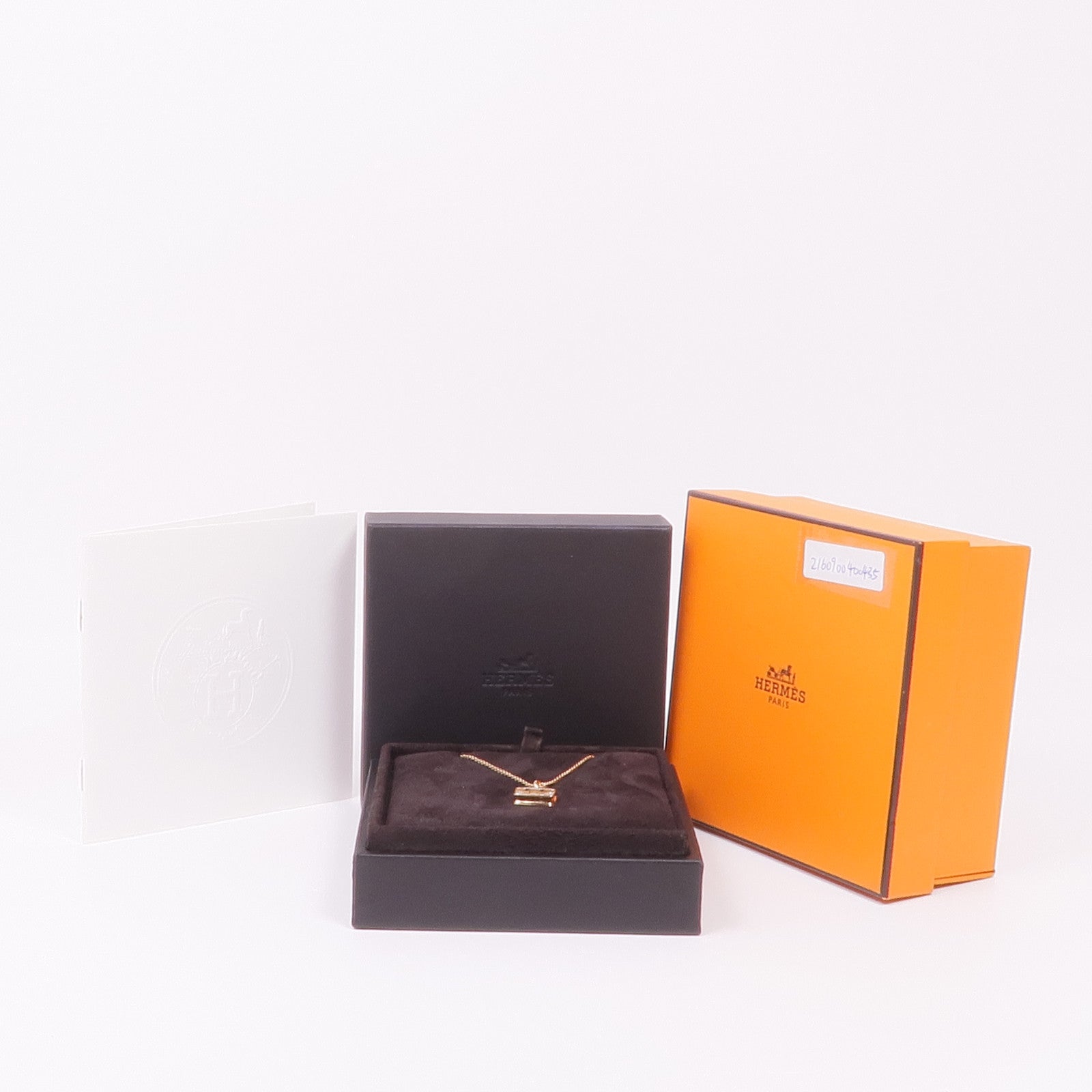 HERMES 18K玫瑰金Amulettes Constance Pendant鑽石項鍊