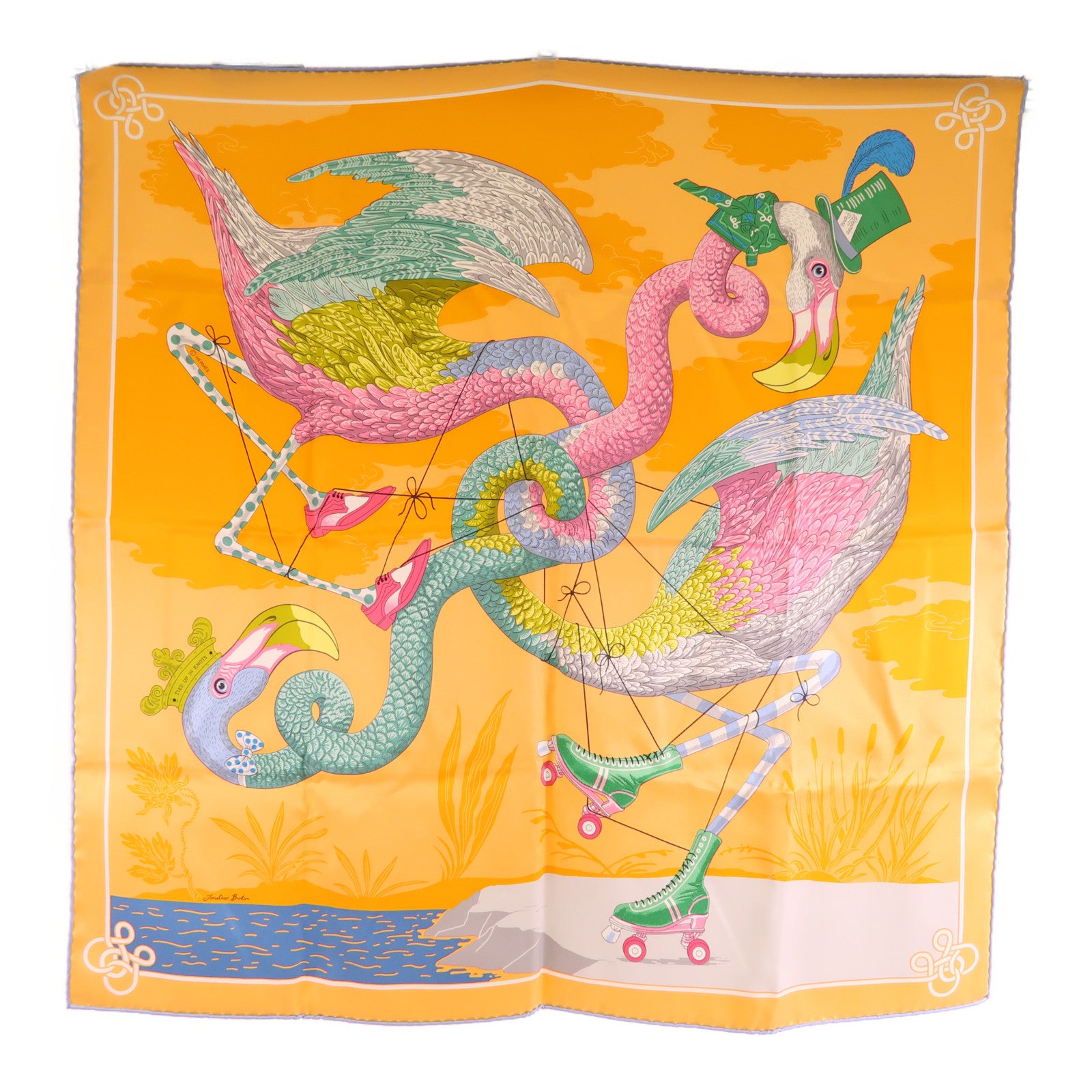 HERMES Carre 70 Scarf Silk Multicolor