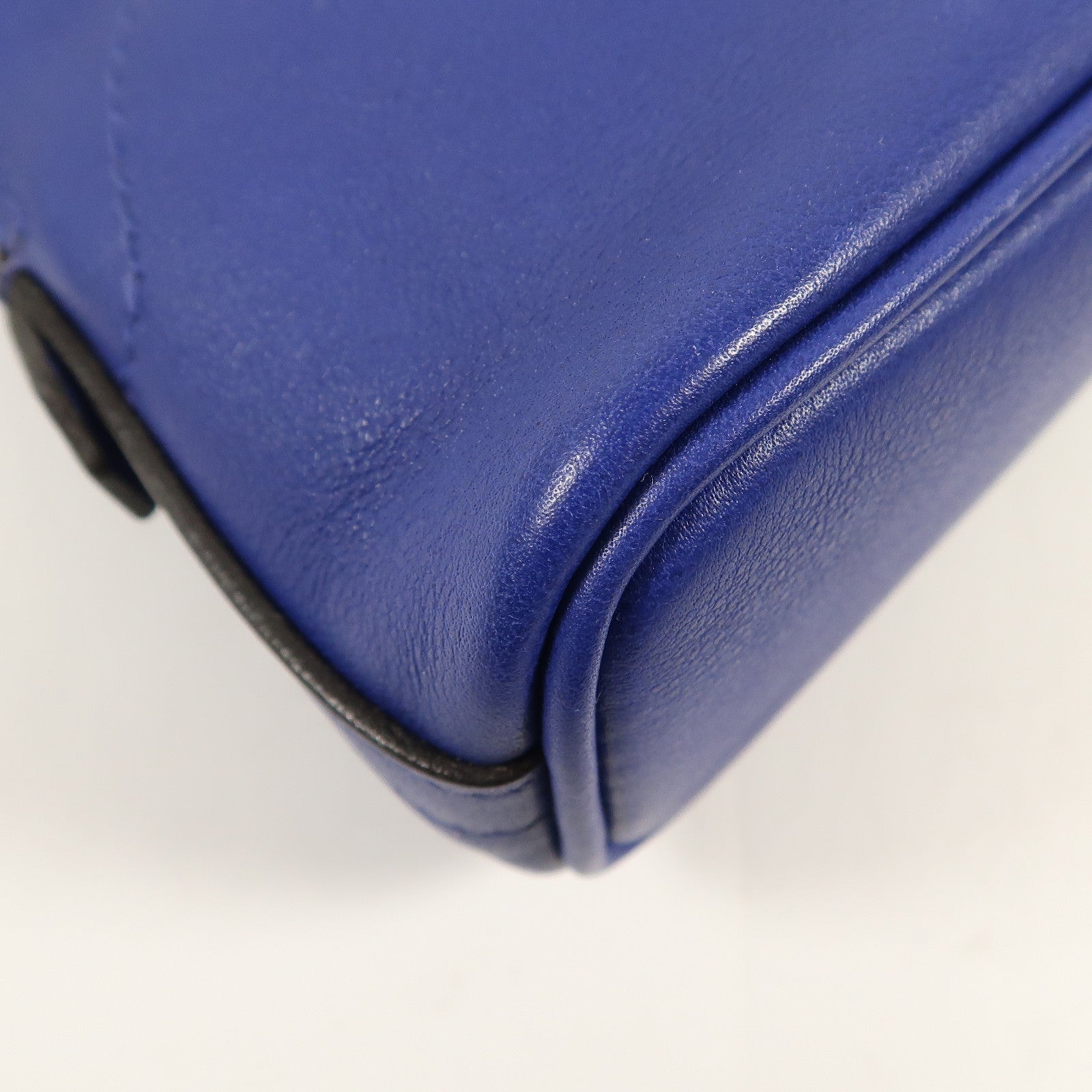 HERMES Swift皮革Mini Bolide銀扣手挽肩背兩用袋Blue Electric