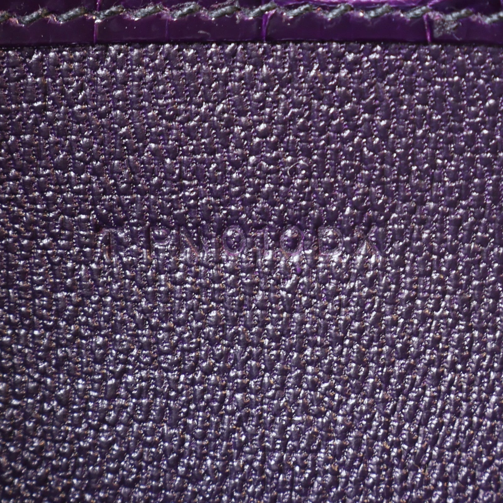 HERMES 鱷魚皮革Constance Long Wallet金扣長錢包紫色