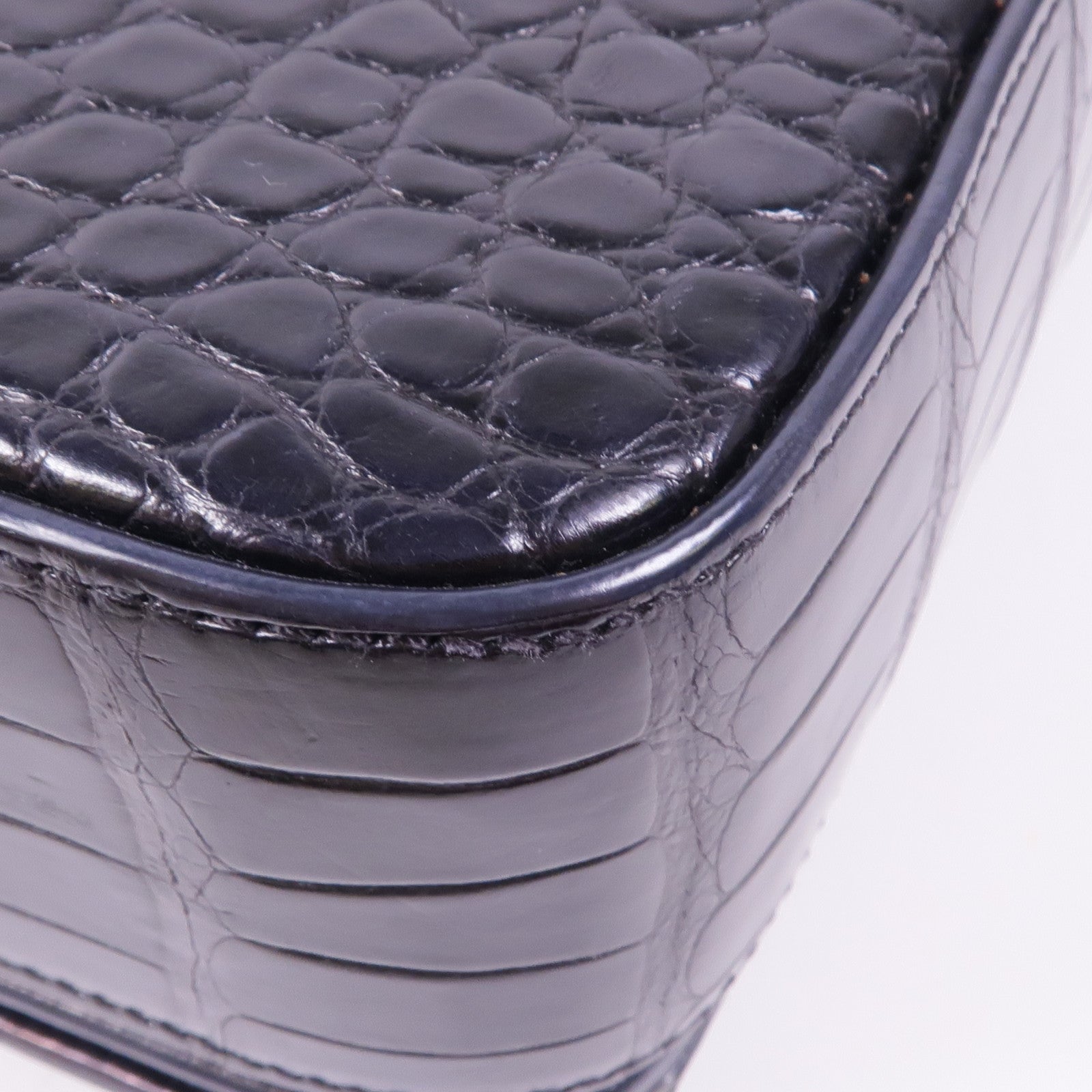 SAINT LAURENT 【激減優惠】鱷魚皮革Classic Universite金扣肩背袋