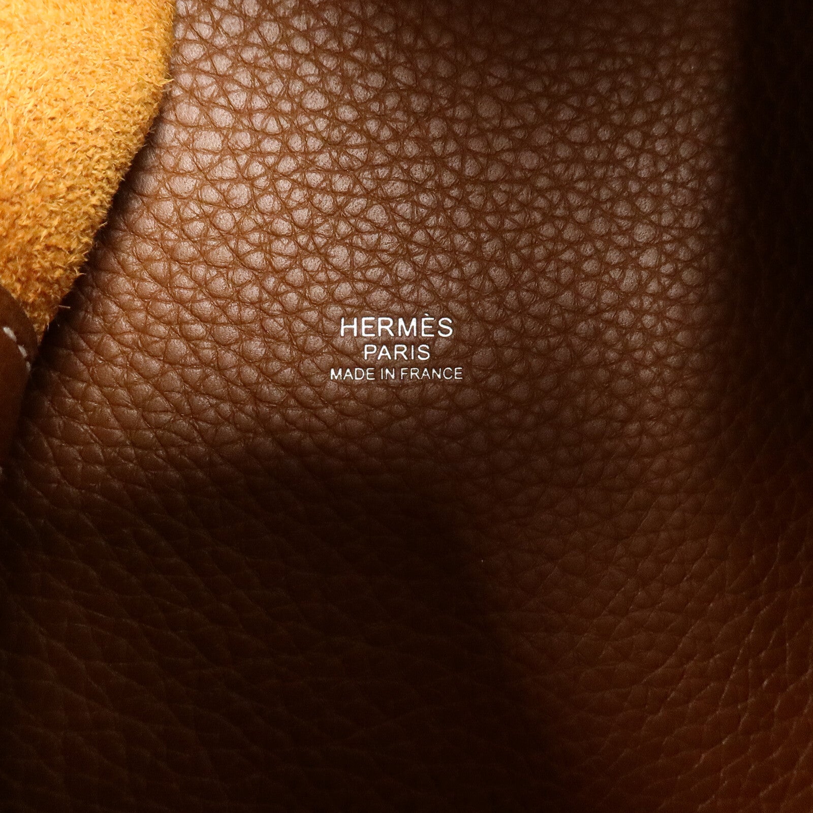 HERMES Clemence皮革Picotin PM手挽袋Gold