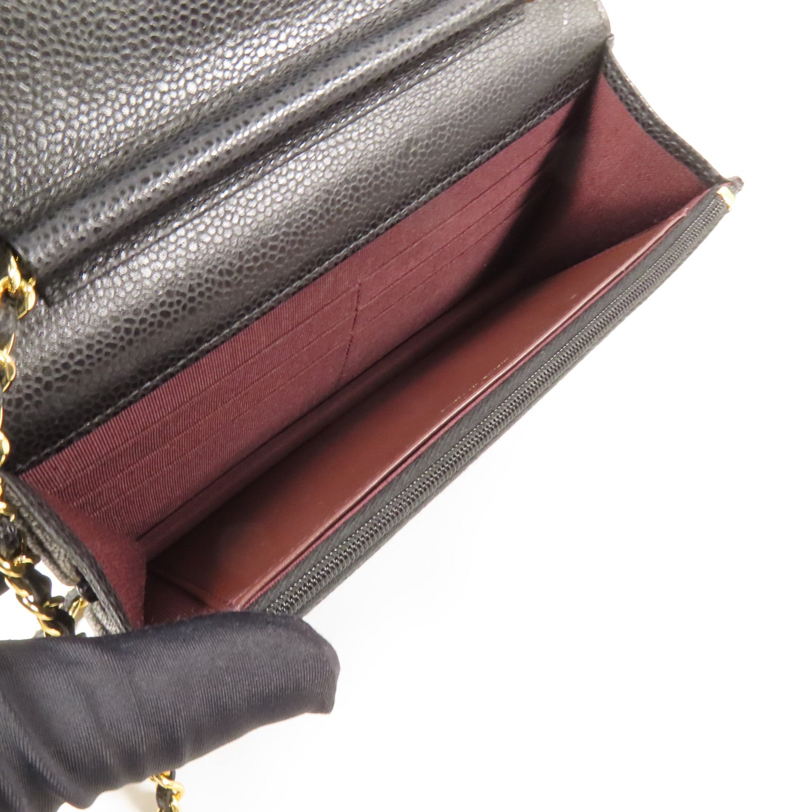 CHANEL 牛皮皮革WOC Wallet On Chain金扣鏈帶肩背袋