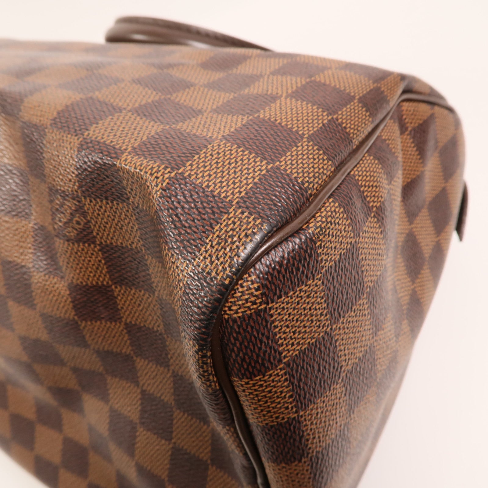 LOUIS VUITTON Damier Speedy 30金扣手挽袋