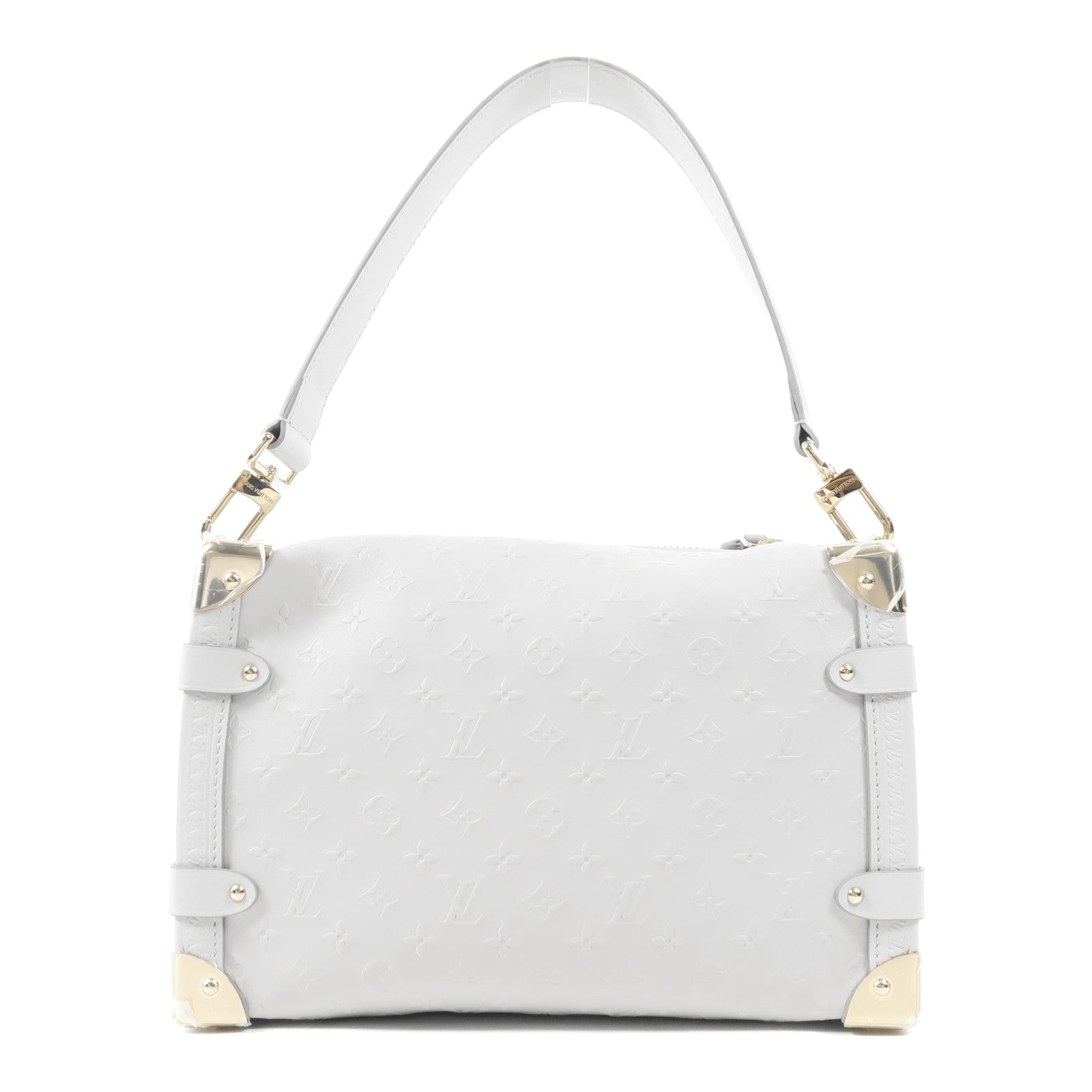 LOUIS VUITTON 牛皮皮革Side Trunk MM金扣手挽肩背兩用袋