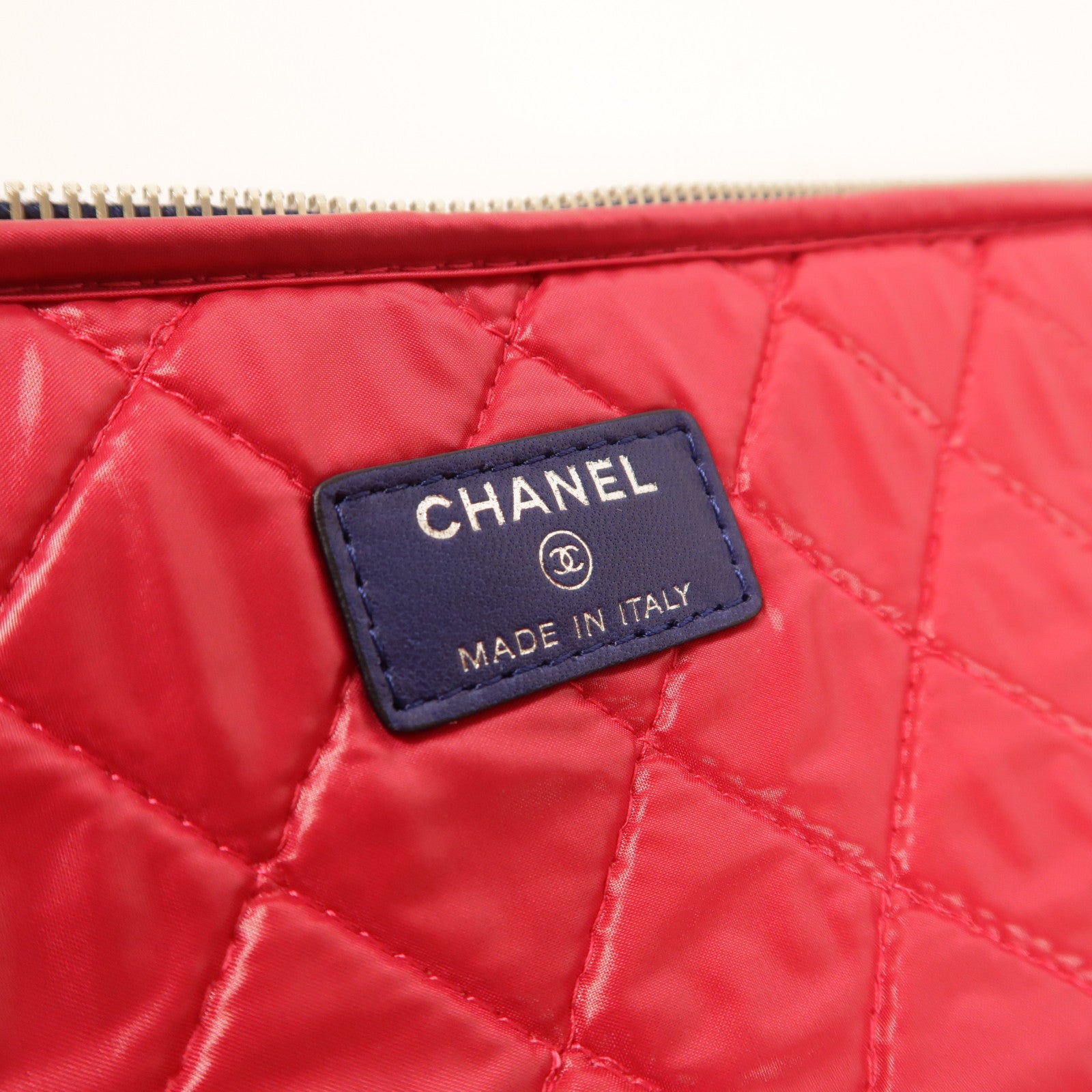 CHANEL CC SHW Laptop Bag Nylon Blue