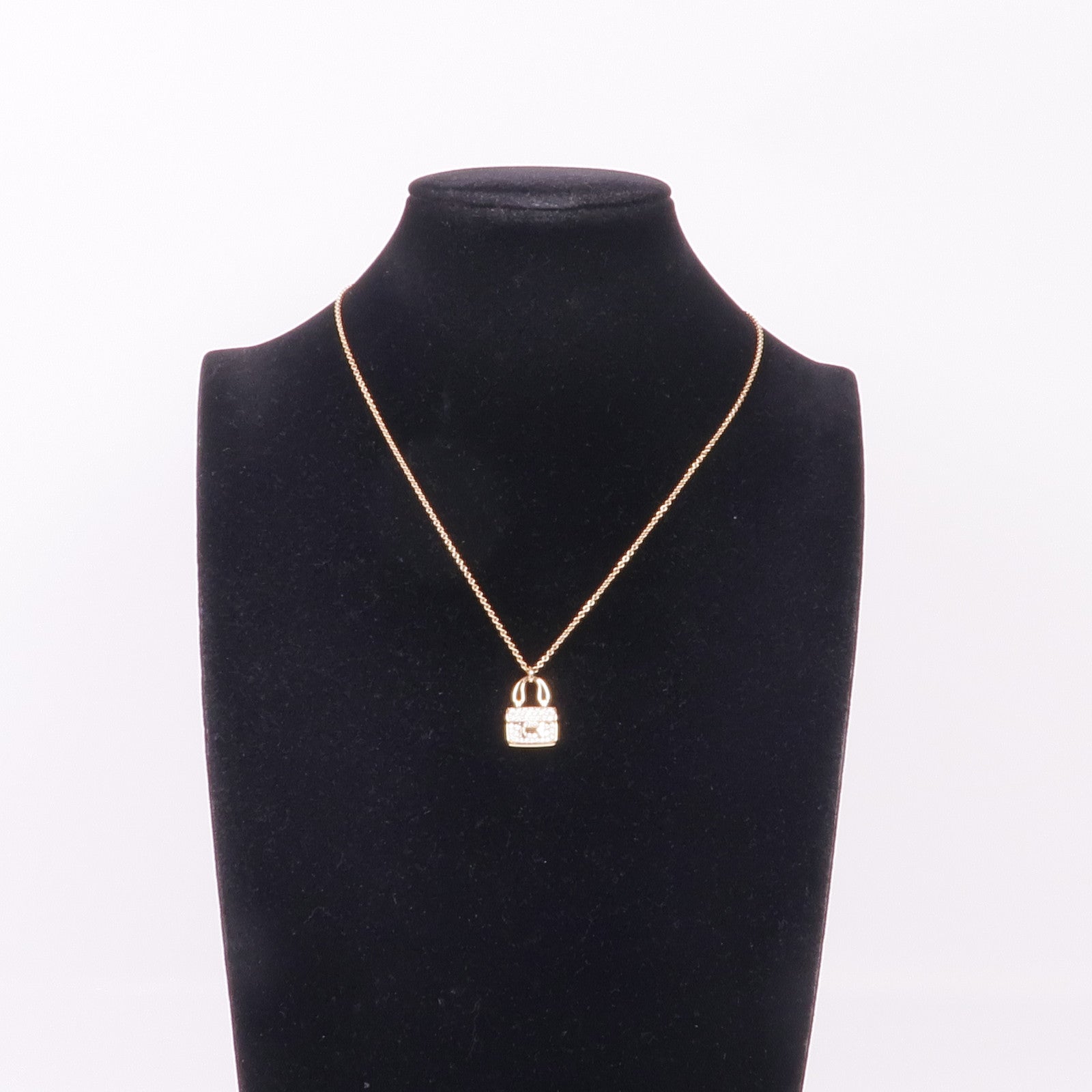 HERMES 18K玫瑰金Amulettes Constance Pendant鑽石項鍊