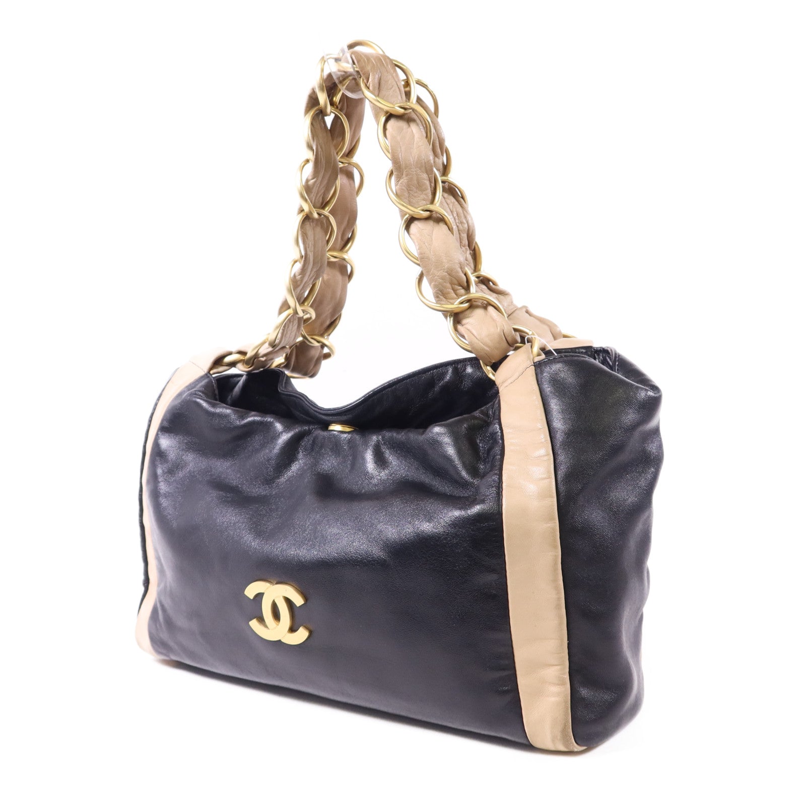 CHANEL 羊皮皮革Shoulder Bag金扣肩背袋