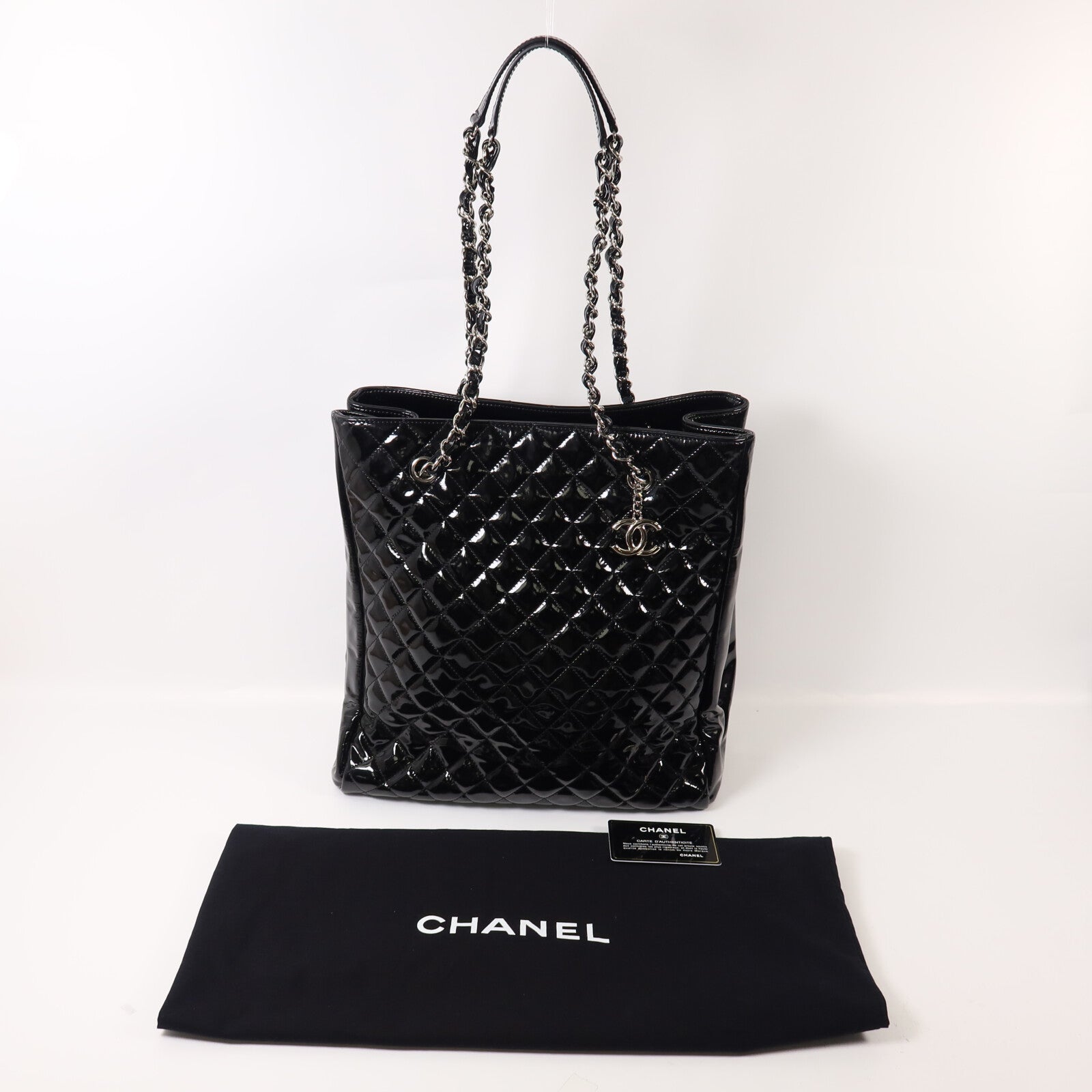 CHANEL 漆皮皮革Chain Shoulder鏈帶肩背袋