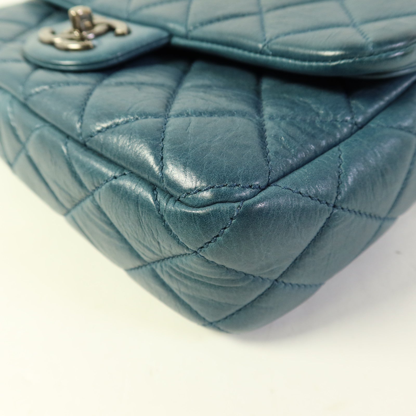 CHANEL 牛皮皮革Chain Shoulder銀扣鏈帶肩背袋