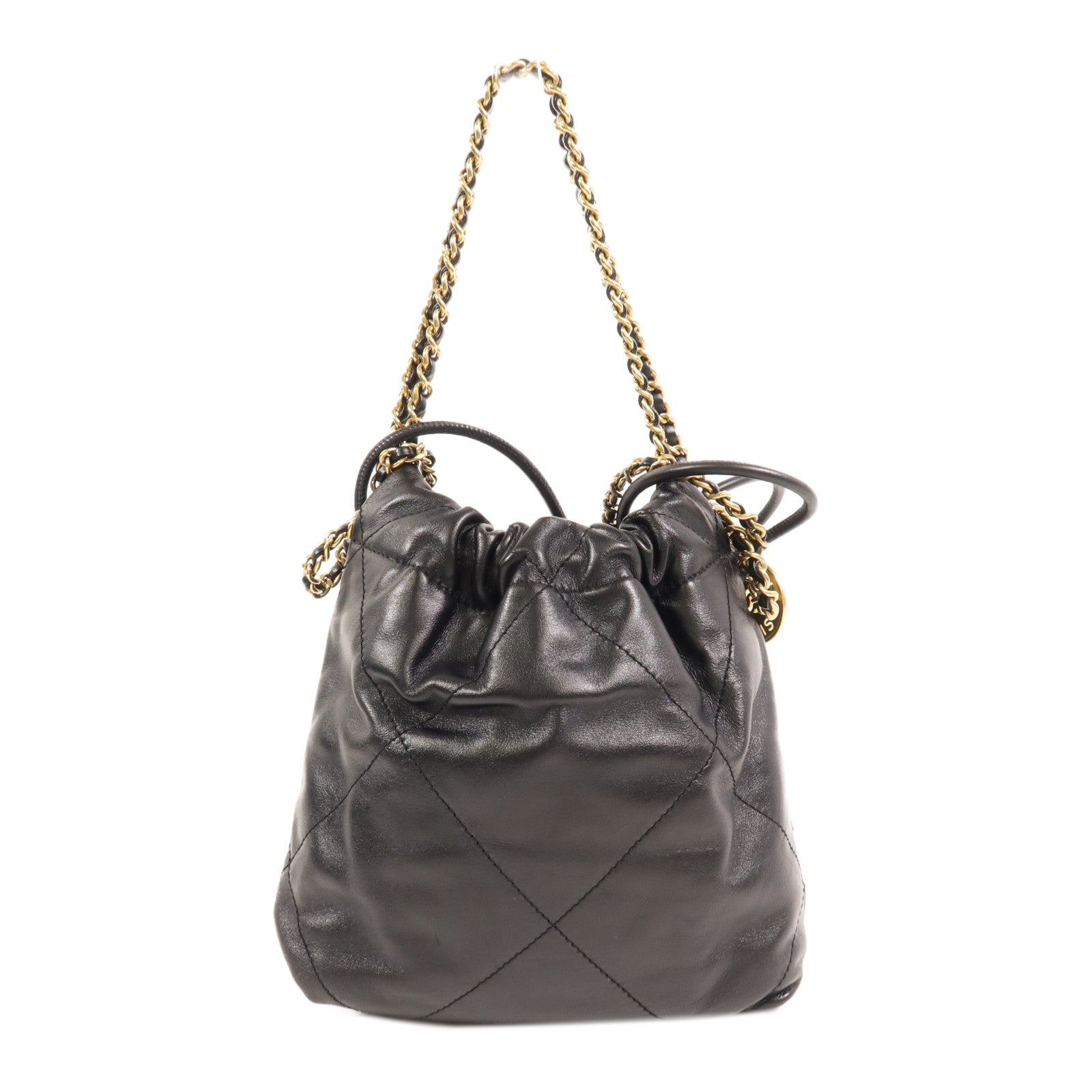 CHANEL 牛皮皮革Chanel Mini 22金扣手挽肩背兩用袋