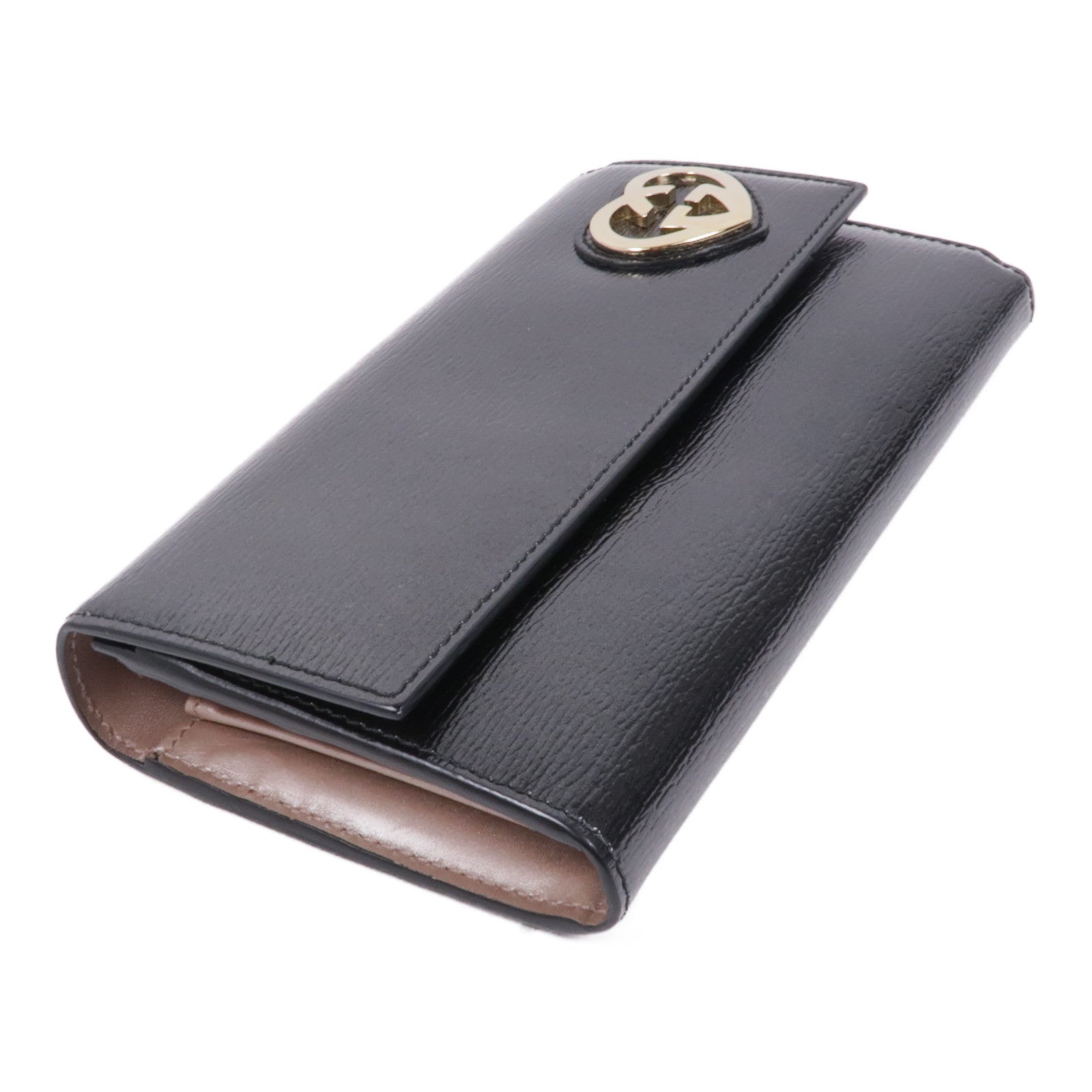 GUCCI GG GHW Long Wallet 251861 Calfskin Leather Black
