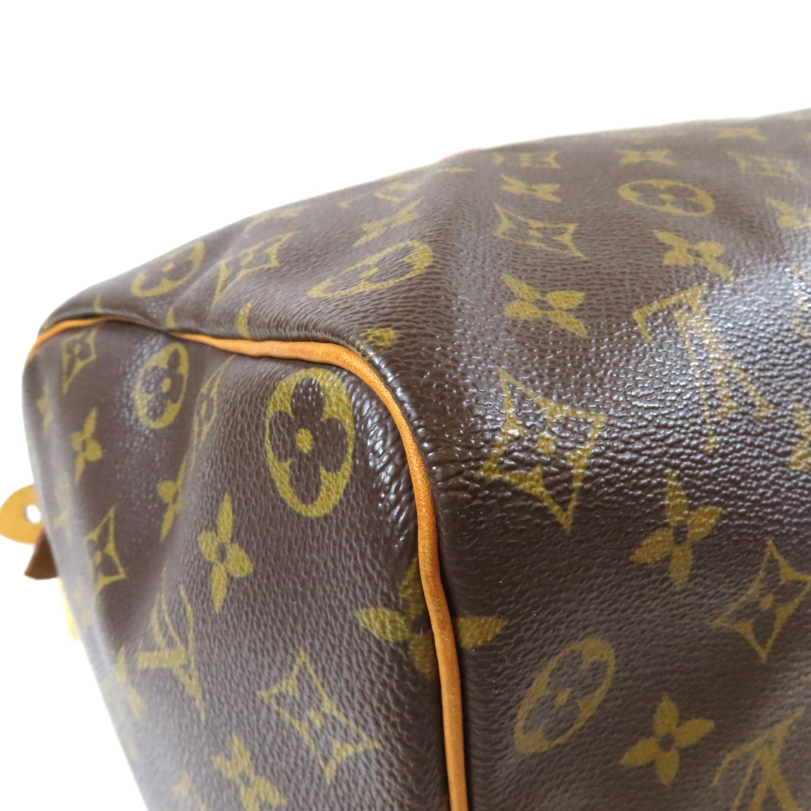 LOUIS VUITTON Monogram Speedy 35金扣手挽袋啡色