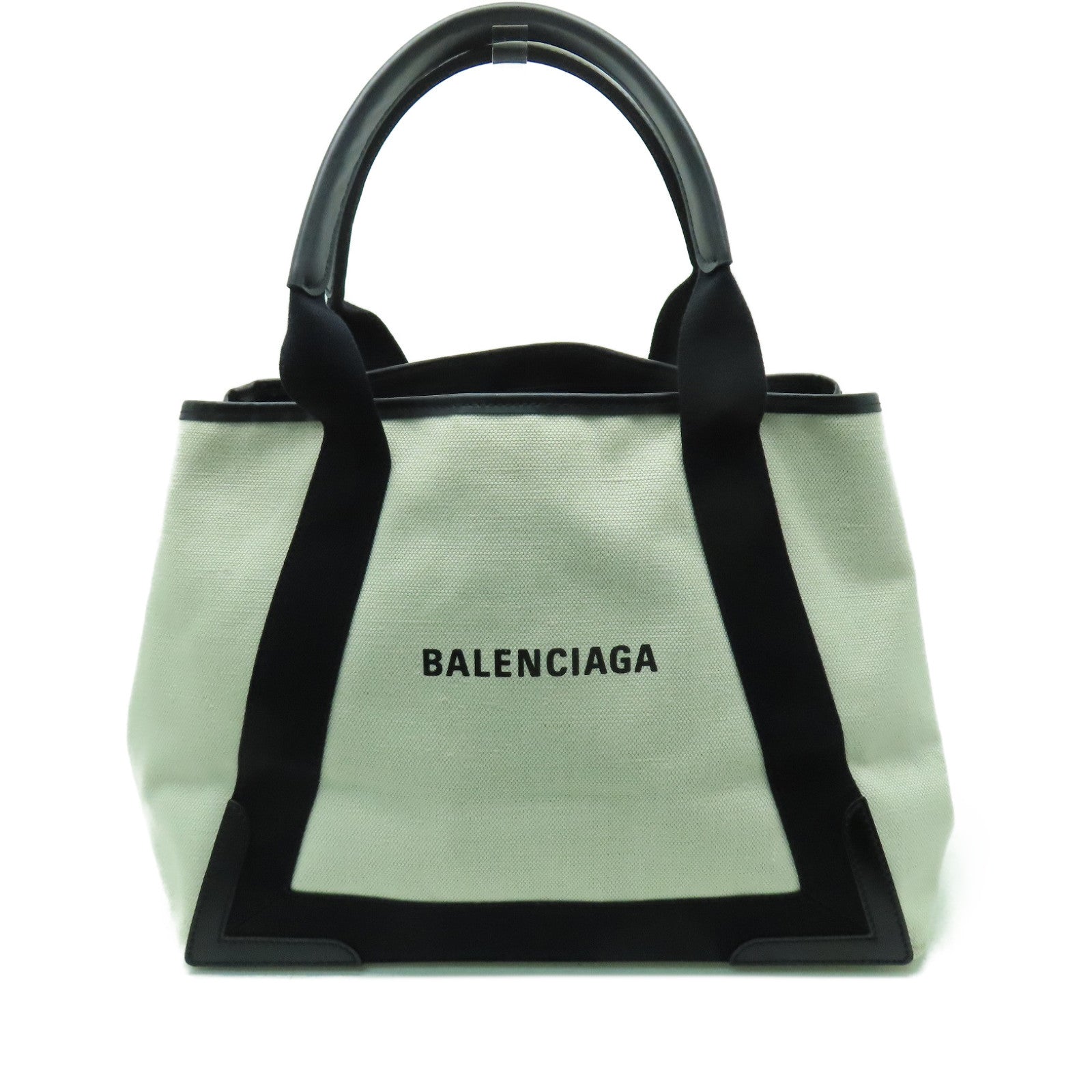 BALENCIAGA 【激減優惠】帆布Tote Bag銀扣手挽袋白色/黑色