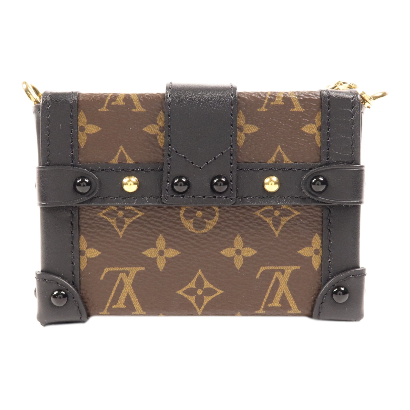 LOUIS VUITTON Monogram Mini Essential Trunk金扣鏈帶肩背袋