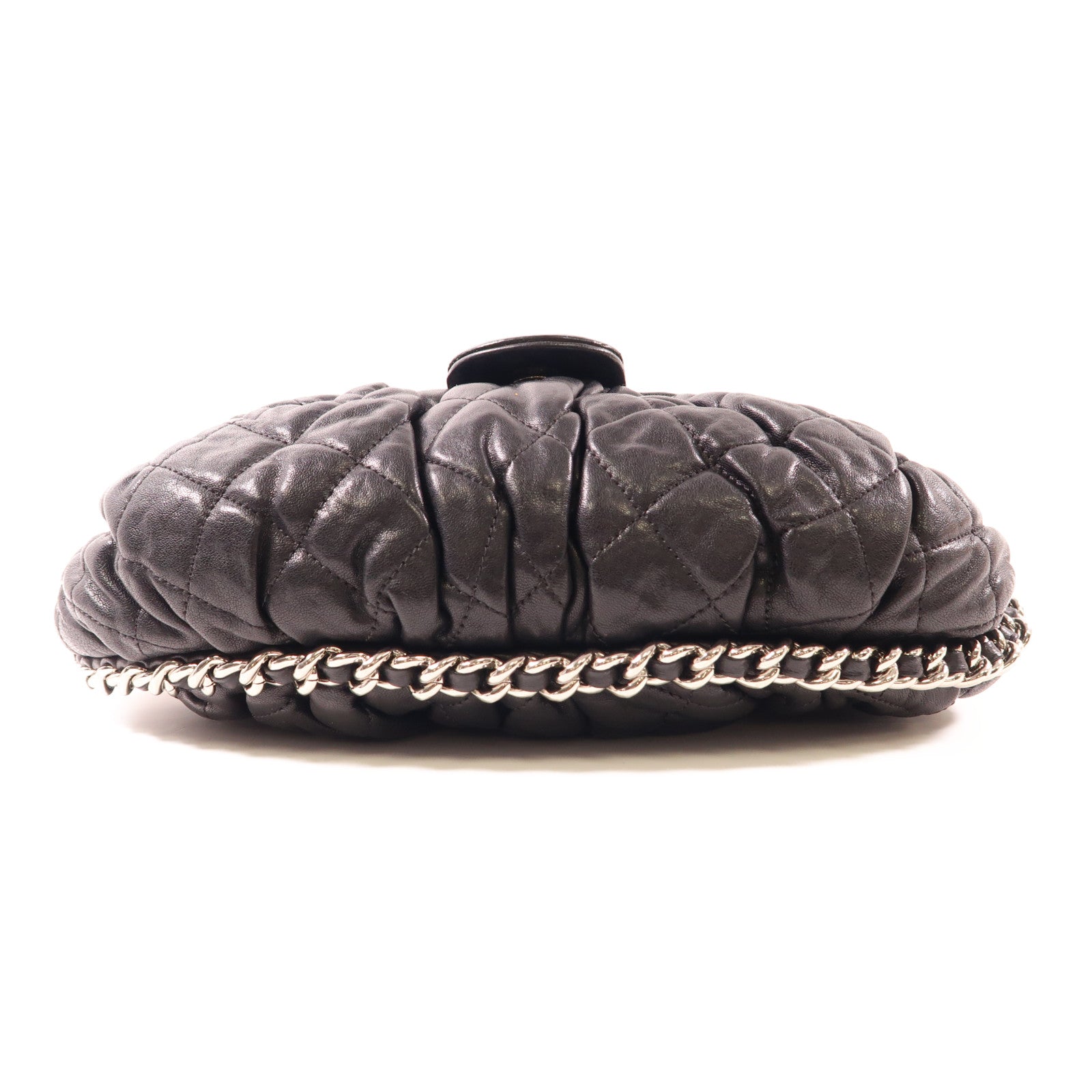 CHANEL 羊皮皮革Chain Shoulder銀扣鏈帶肩背袋