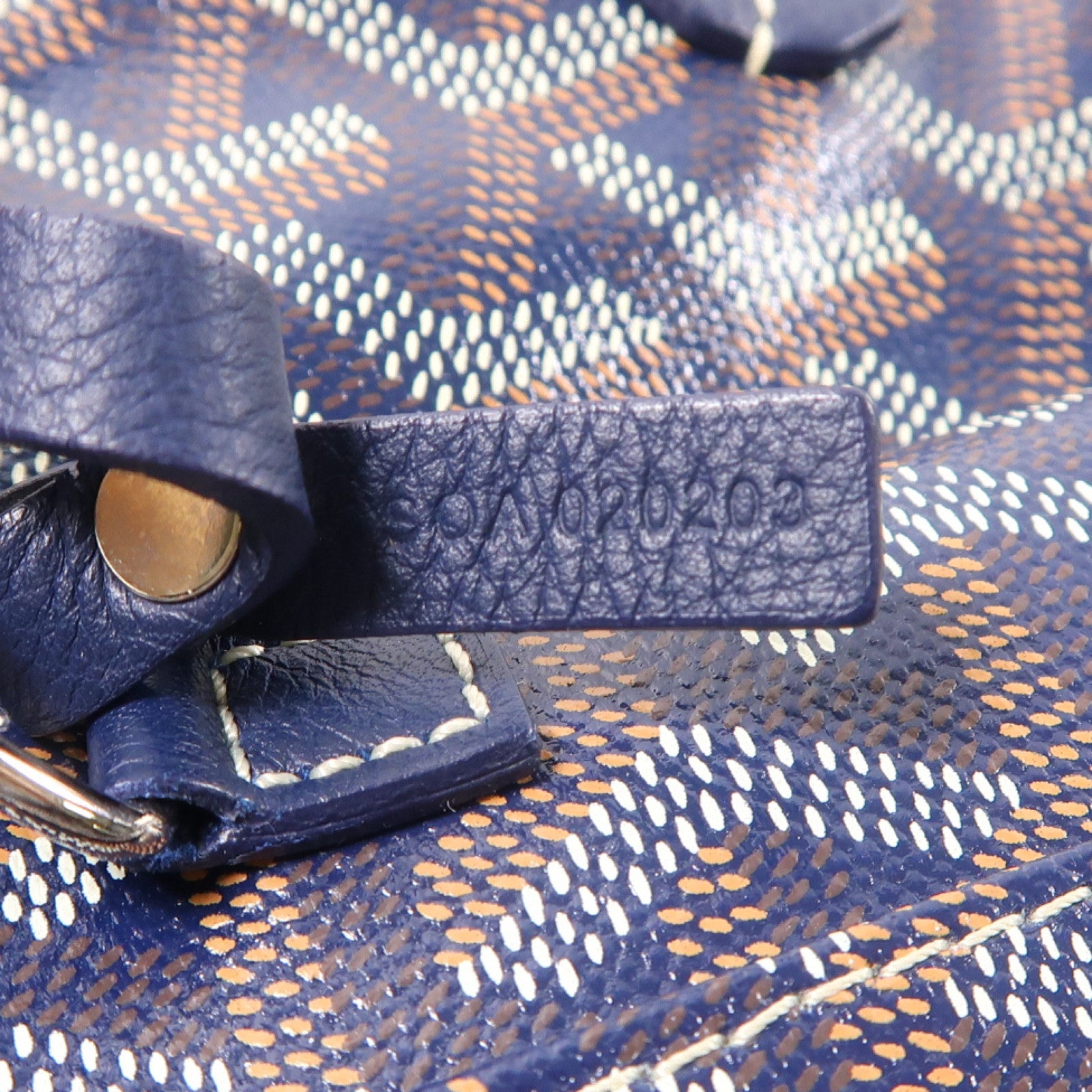 GOYARD 塗層帆布Anjou銀扣手挽袋/肩背袋深藍色