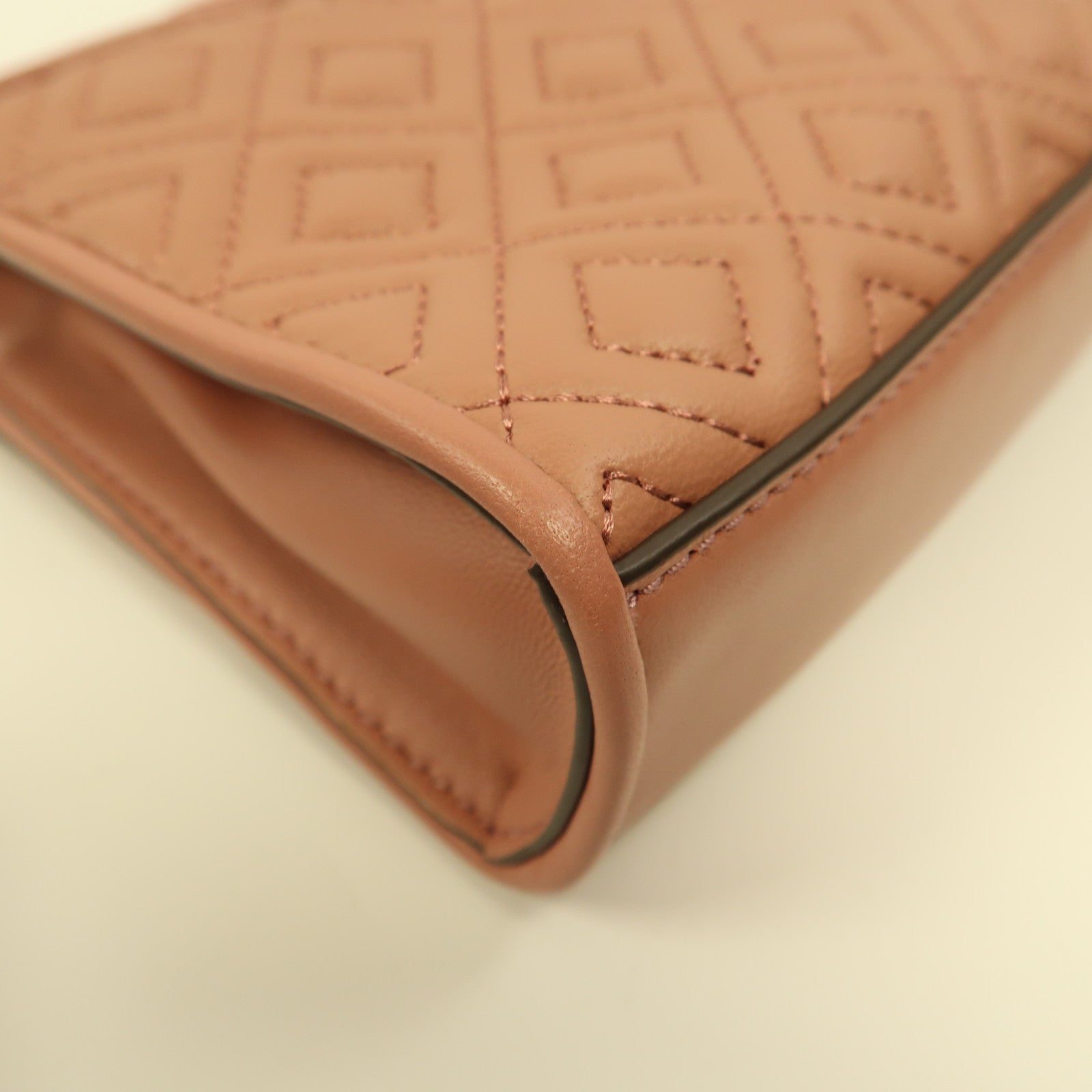 Tory Burch 牛皮皮革Chain Shoulder金扣鏈帶肩背袋粉紅色
