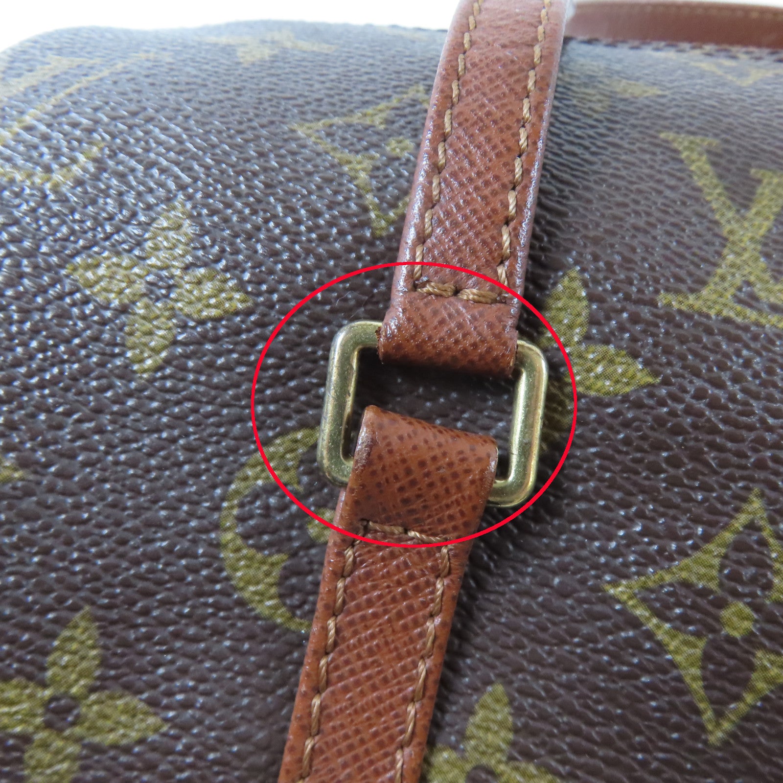 LOUIS VUITTON Monogram Papillon PM金扣肩背袋啡色