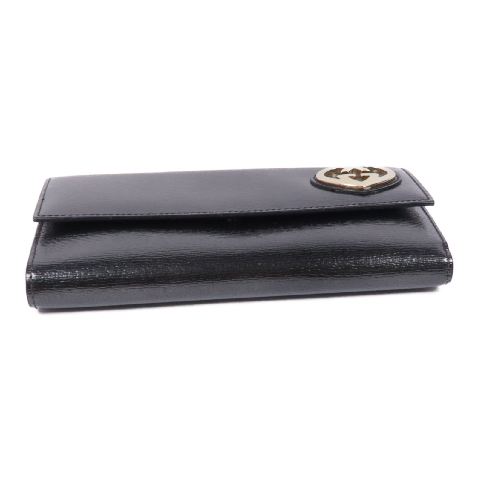 GUCCI GG GHW Long Wallet 251861 Calfskin Leather Black
