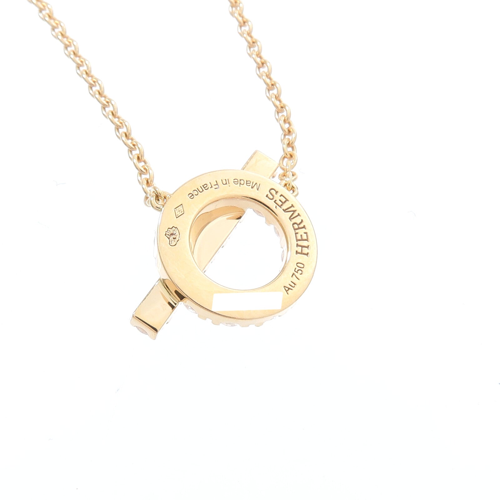 HERMES 18K玫瑰金Finesse Pendant鑽石項鍊