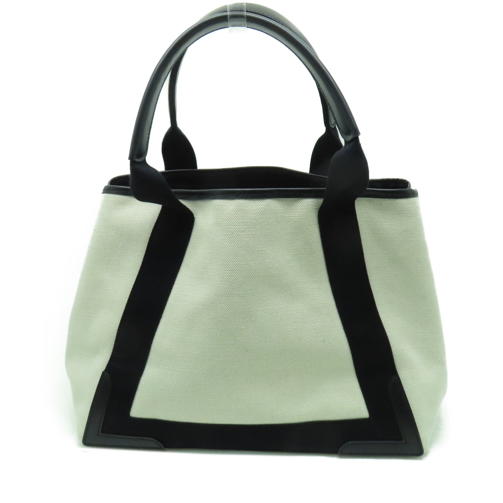 BALENCIAGA 【激減優惠】帆布Tote Bag銀扣手挽袋白色/黑色