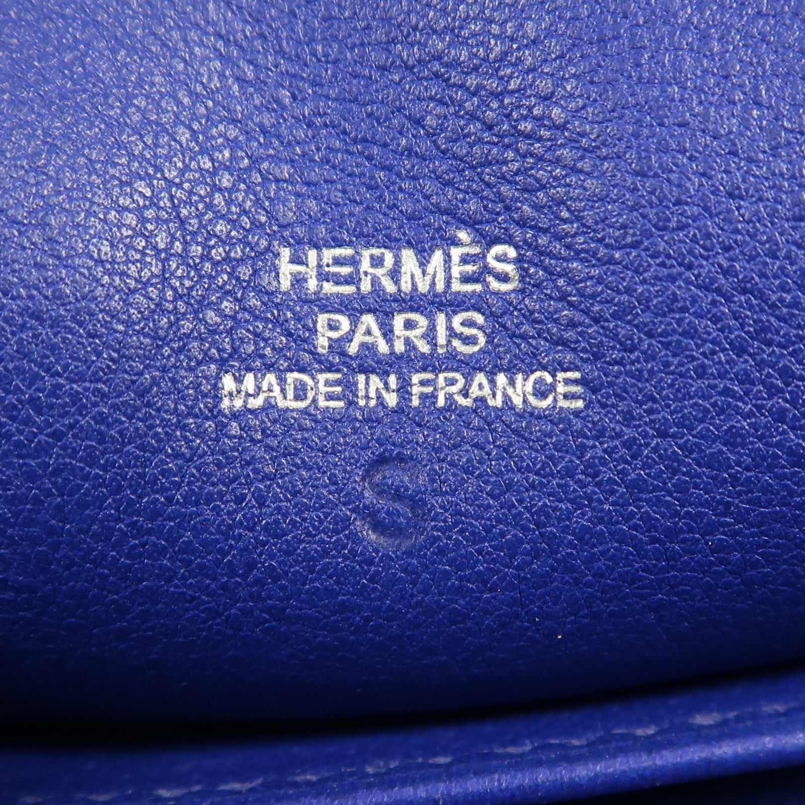 HERMES Swift皮革Mini Bolide銀扣手挽肩背兩用袋Blue Electric