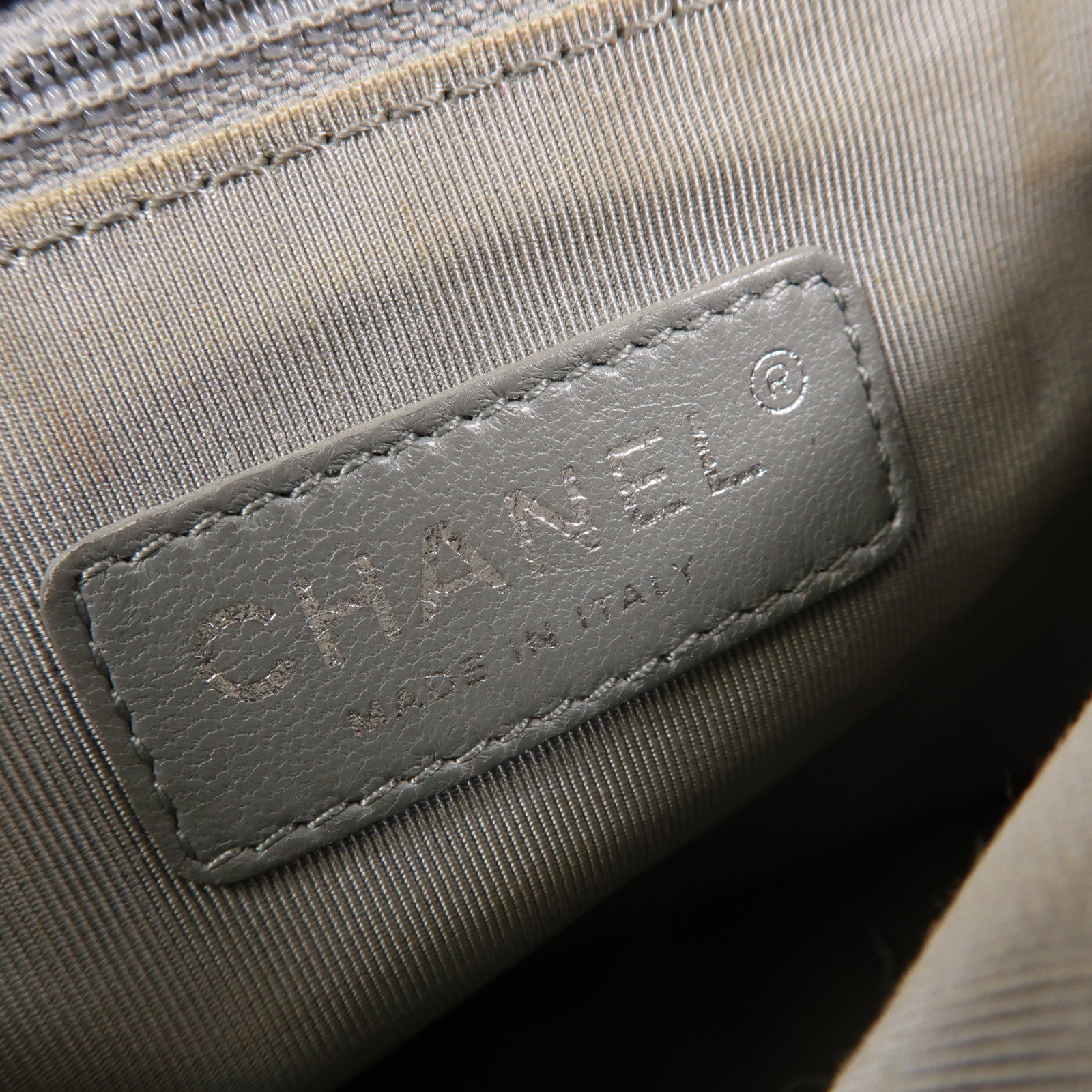 CHANEL 牛皮皮革Chain Shoulder銀扣鏈帶肩背袋