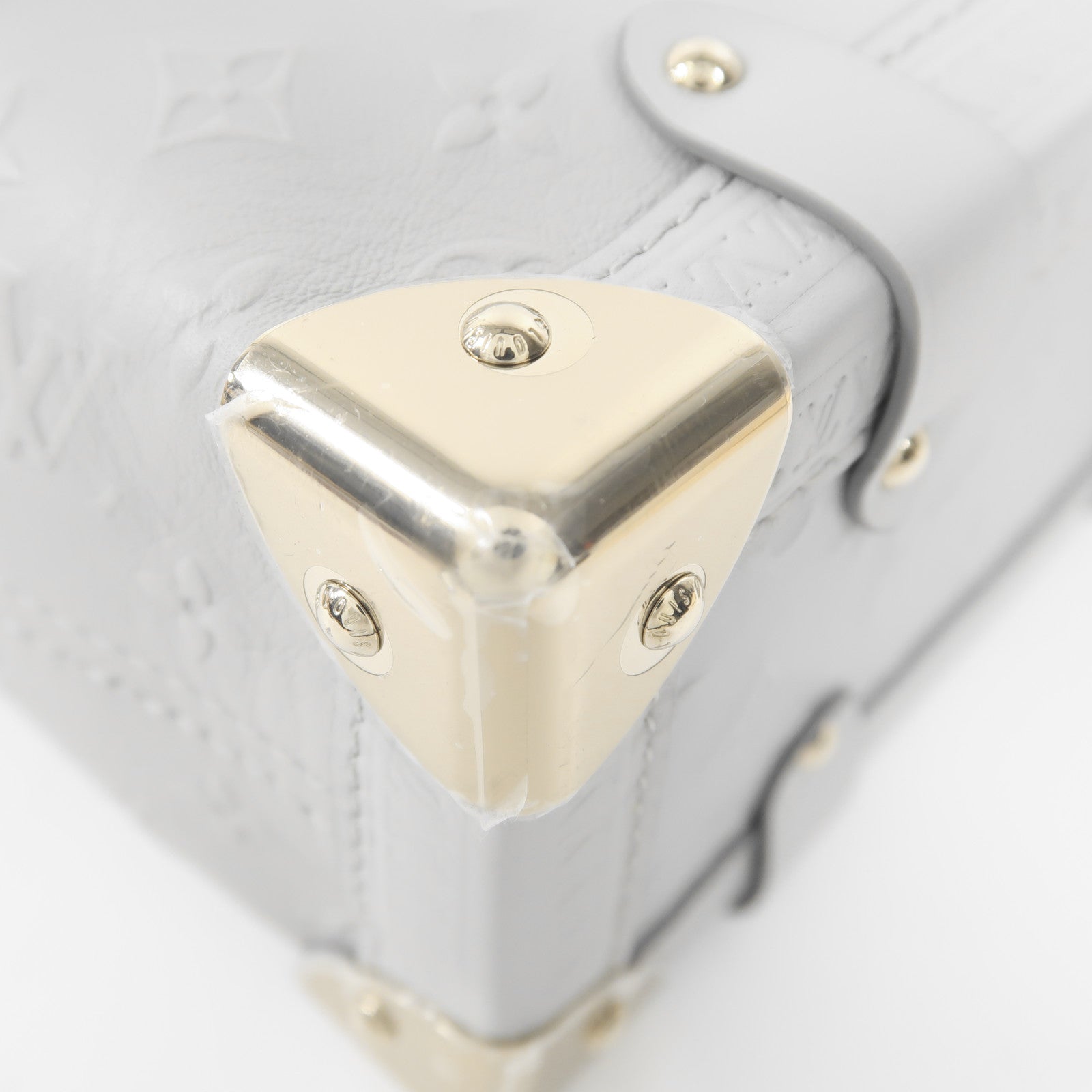 LOUIS VUITTON 牛皮皮革Side Trunk MM金扣手挽肩背兩用袋