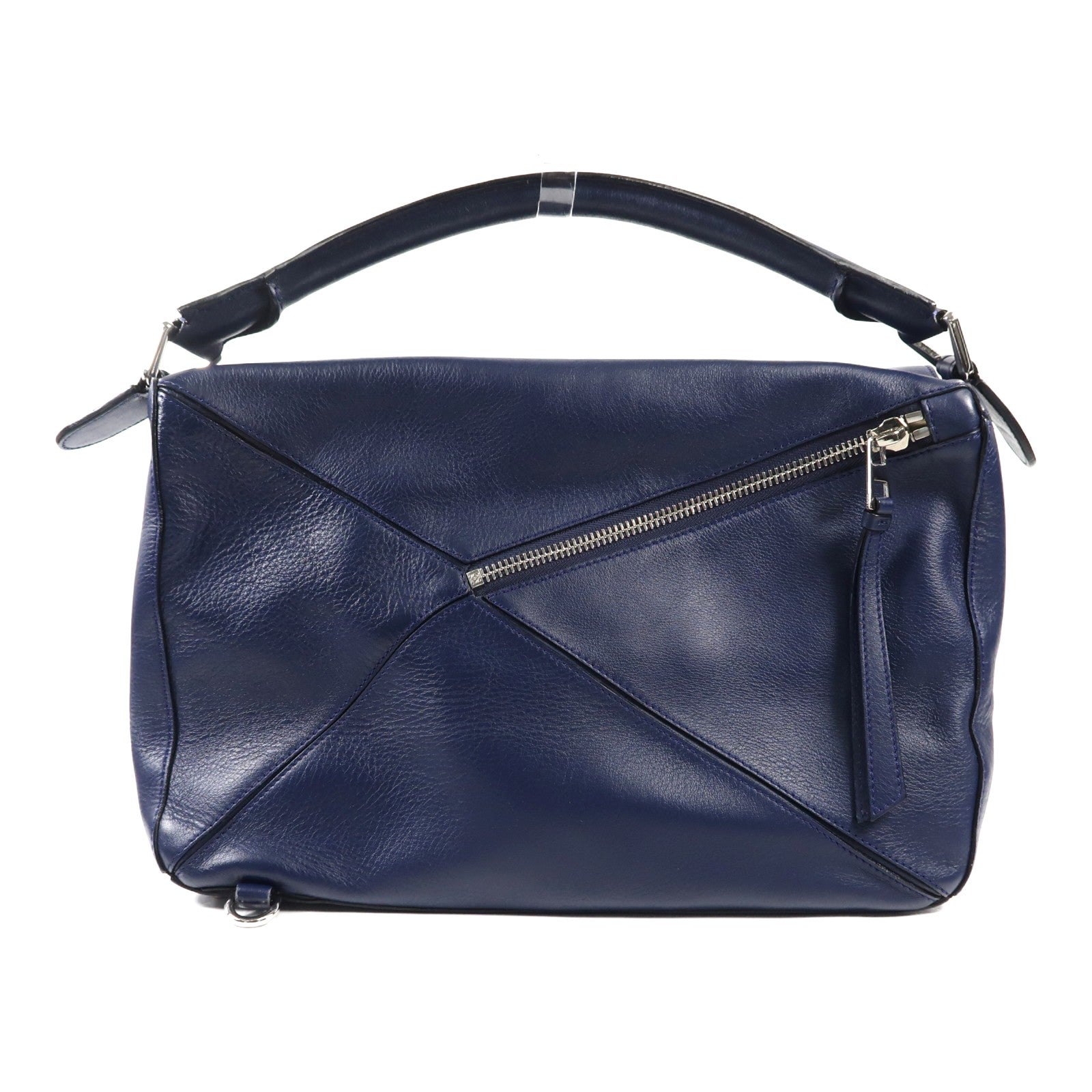 LOEWE 牛皮皮革Puzzle Large銀扣手挽肩背兩用袋