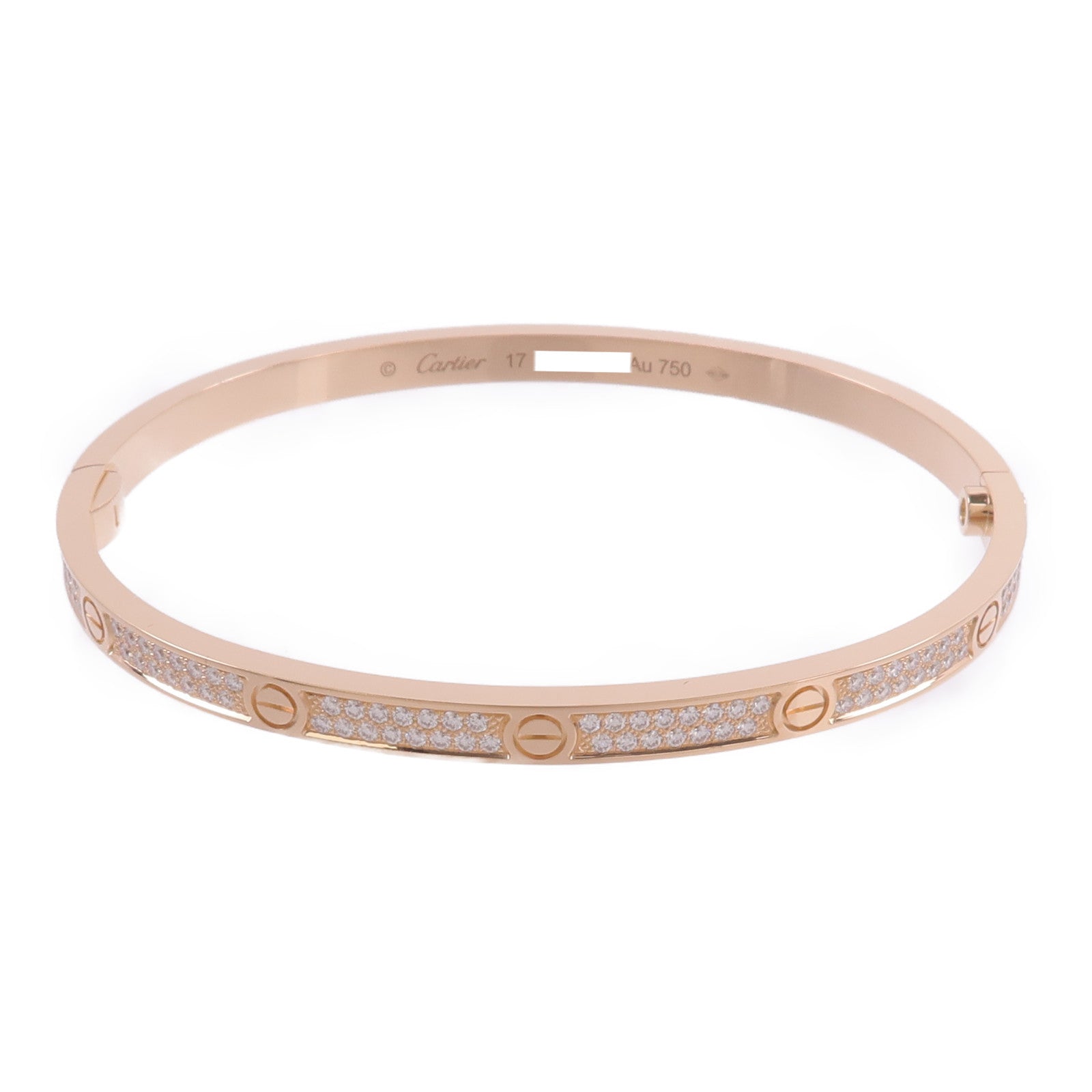 CARTIER 18K玫瑰金Love Bracelet Small Model Paved鑽石手鐲