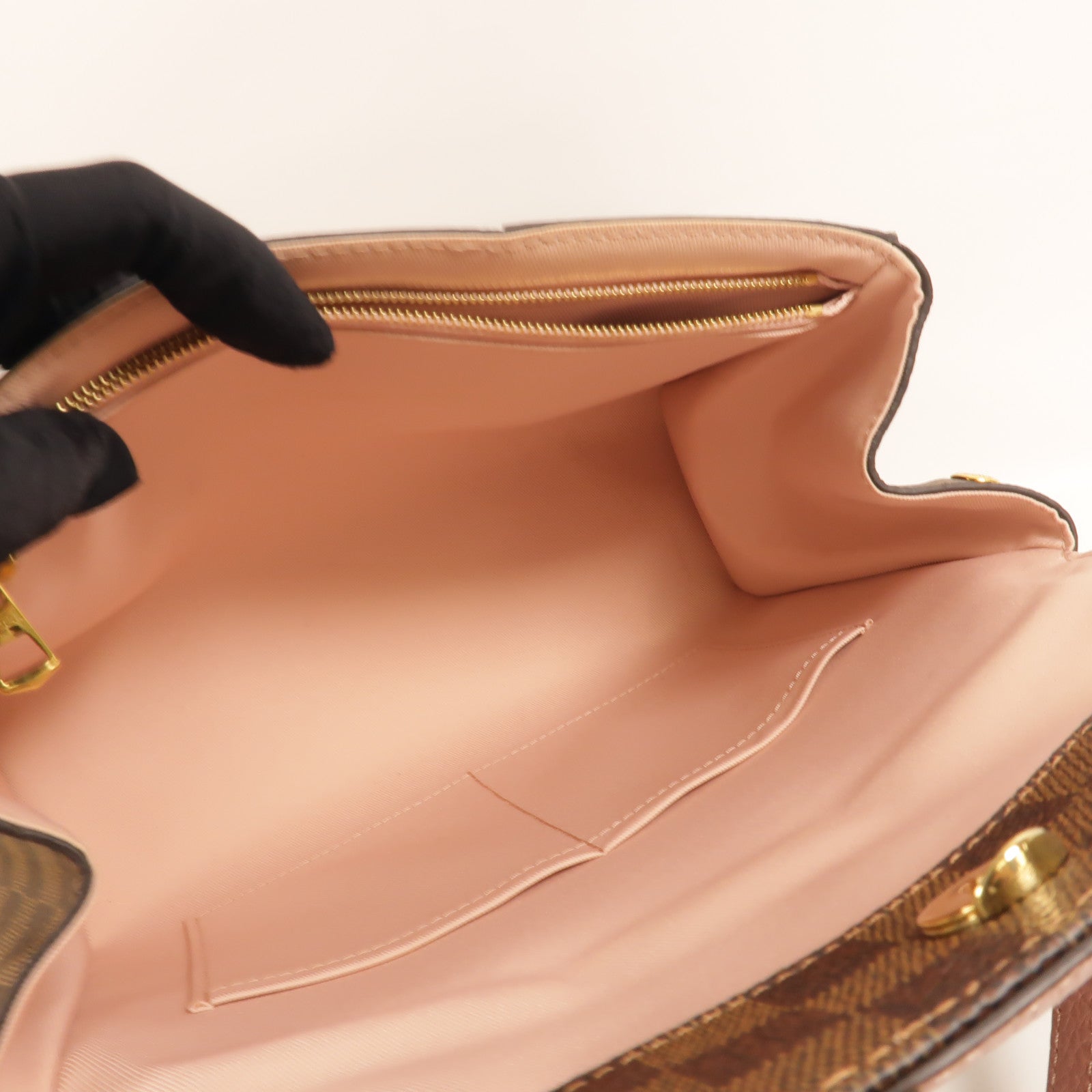 LOUIS VUITTON Damier Bond Street Magnolia金扣手挽肩背兩用袋