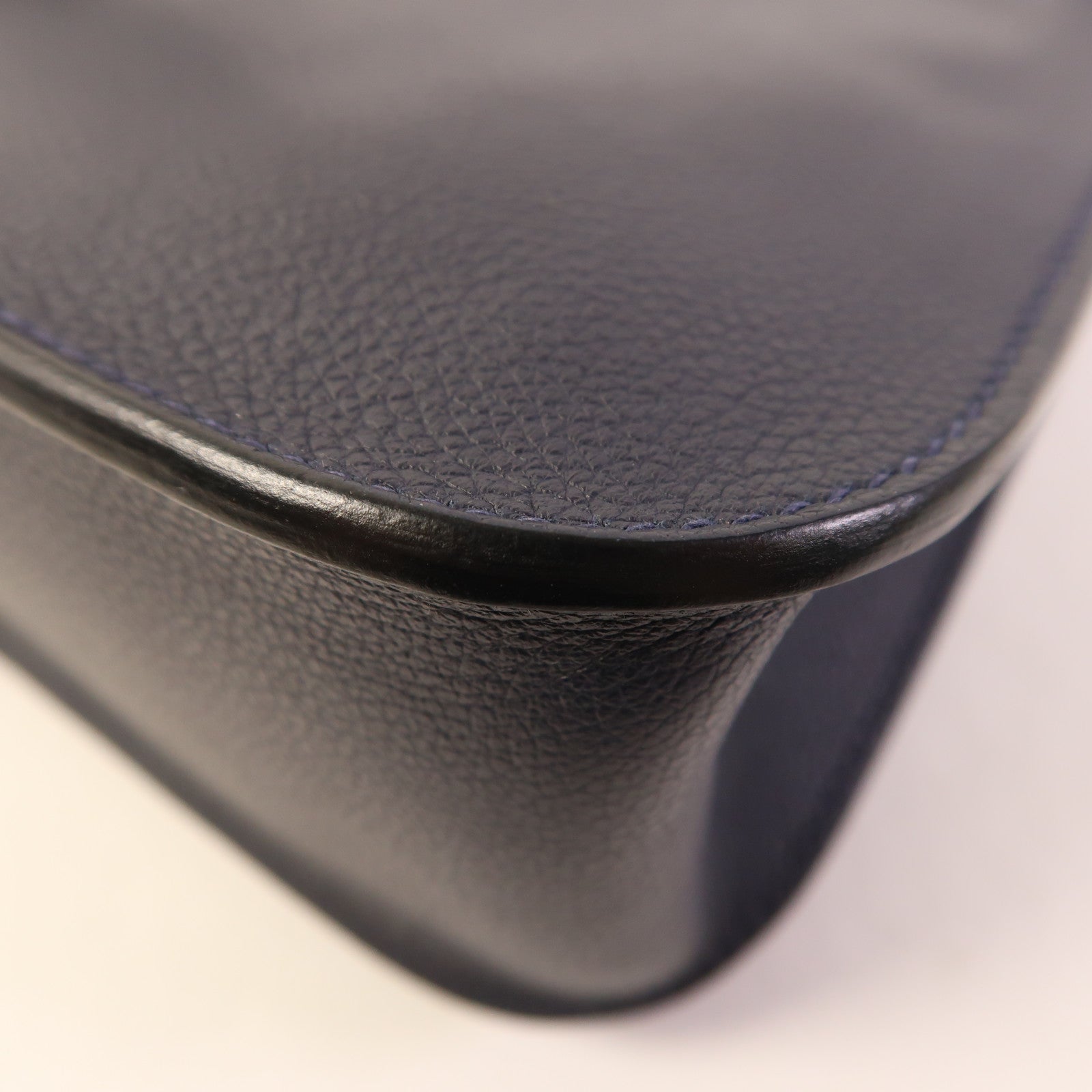 HERMES Evercolor皮革Halzan 25銀扣手挽肩背兩用袋Bleu Nuit