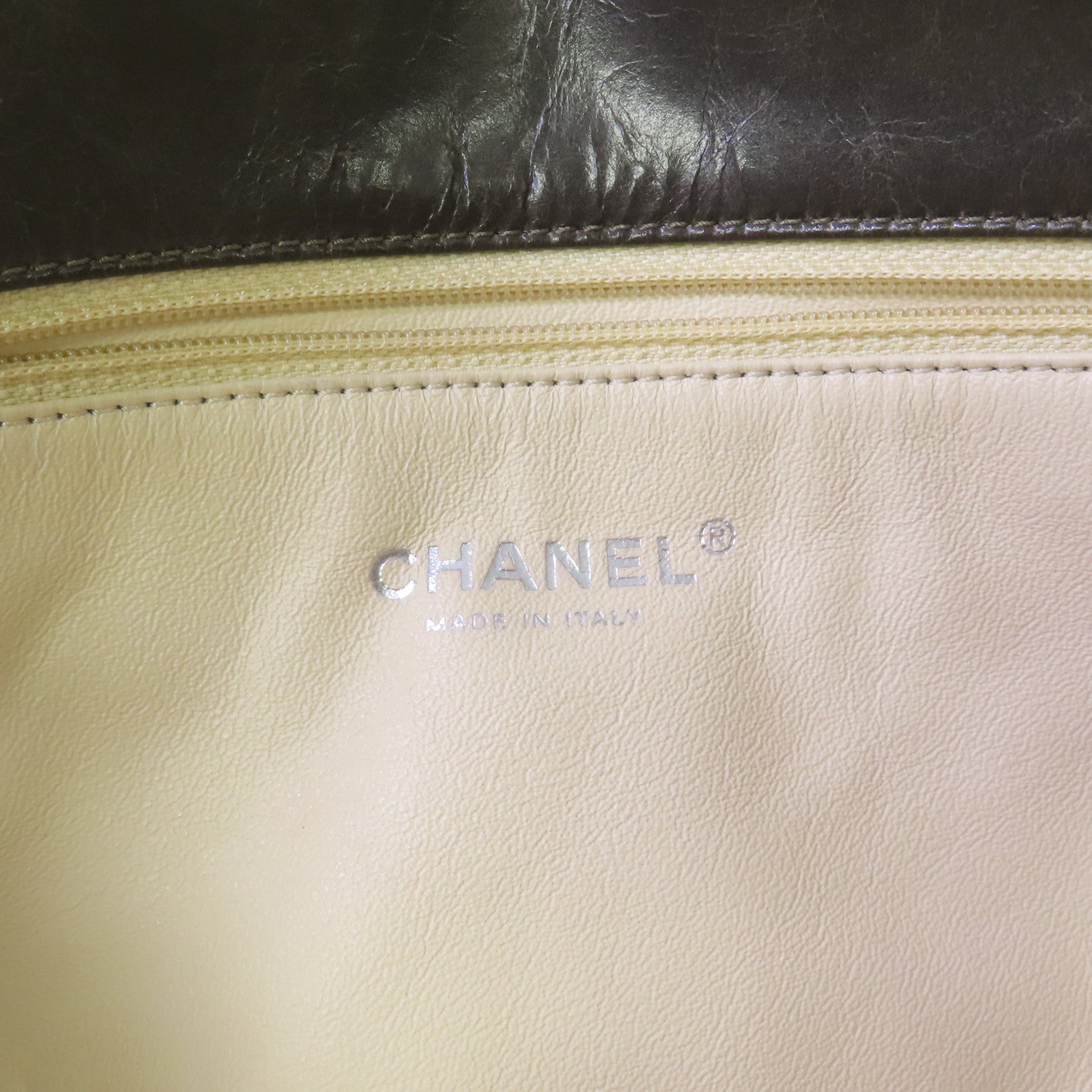 CHANEL 【清倉大減價】菱格牛皮皮革Chain Shoulder Bag銀扣鏈帶肩背袋啡色
