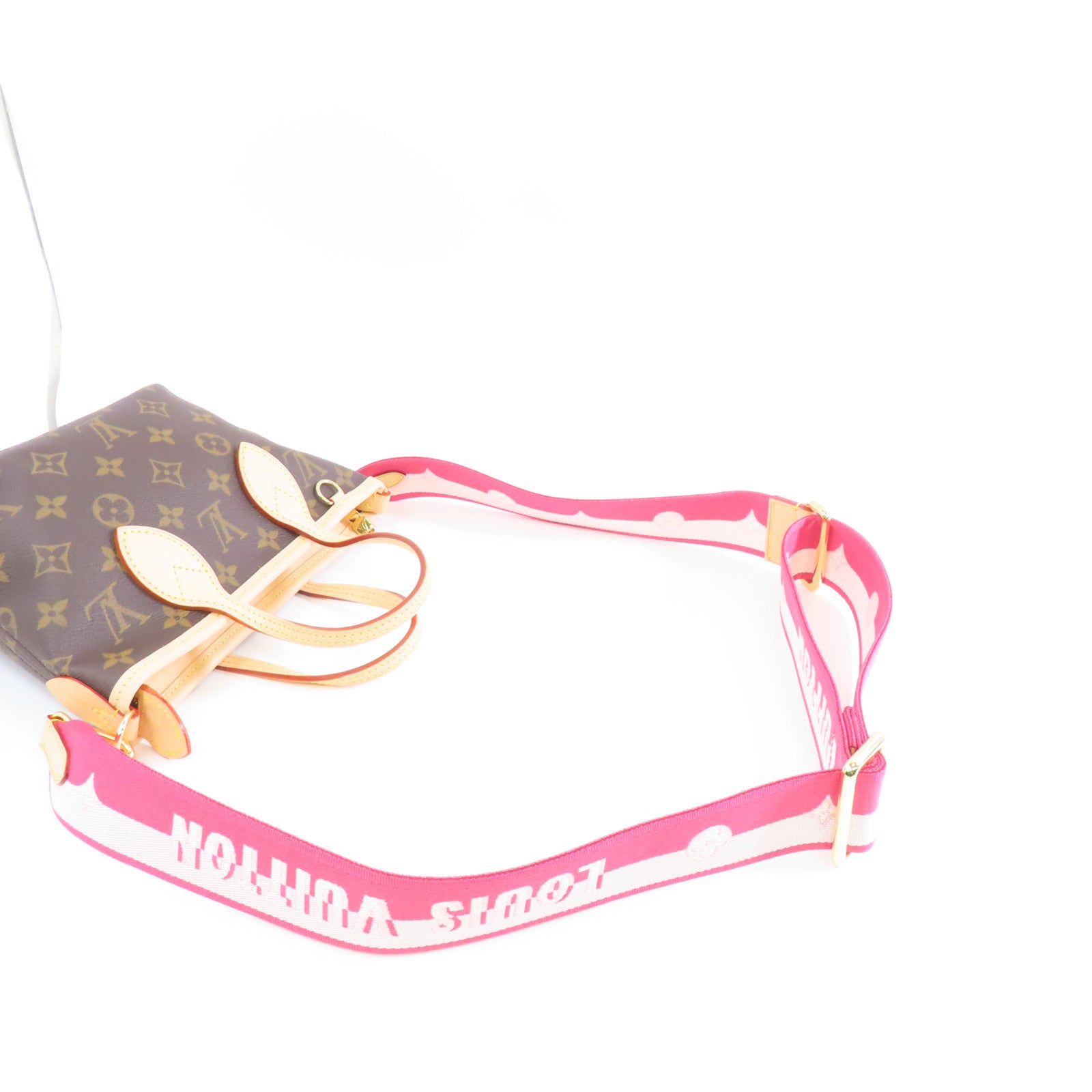 LOUIS VUITTON Monogram Neverfull BB金扣手挽肩背兩用袋啡色