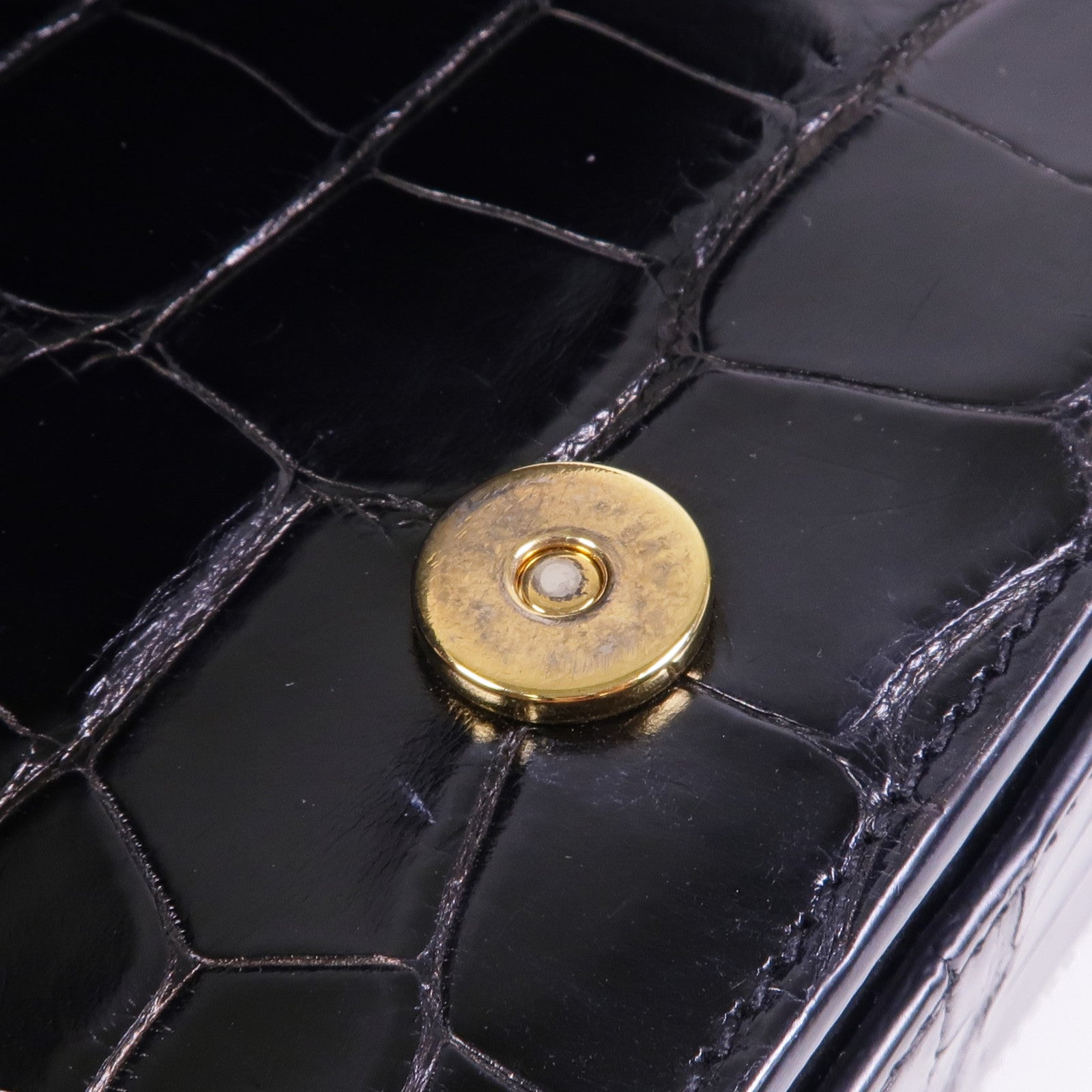 SAINT LAURENT 鱷魚皮革Classic Universite金扣肩背袋