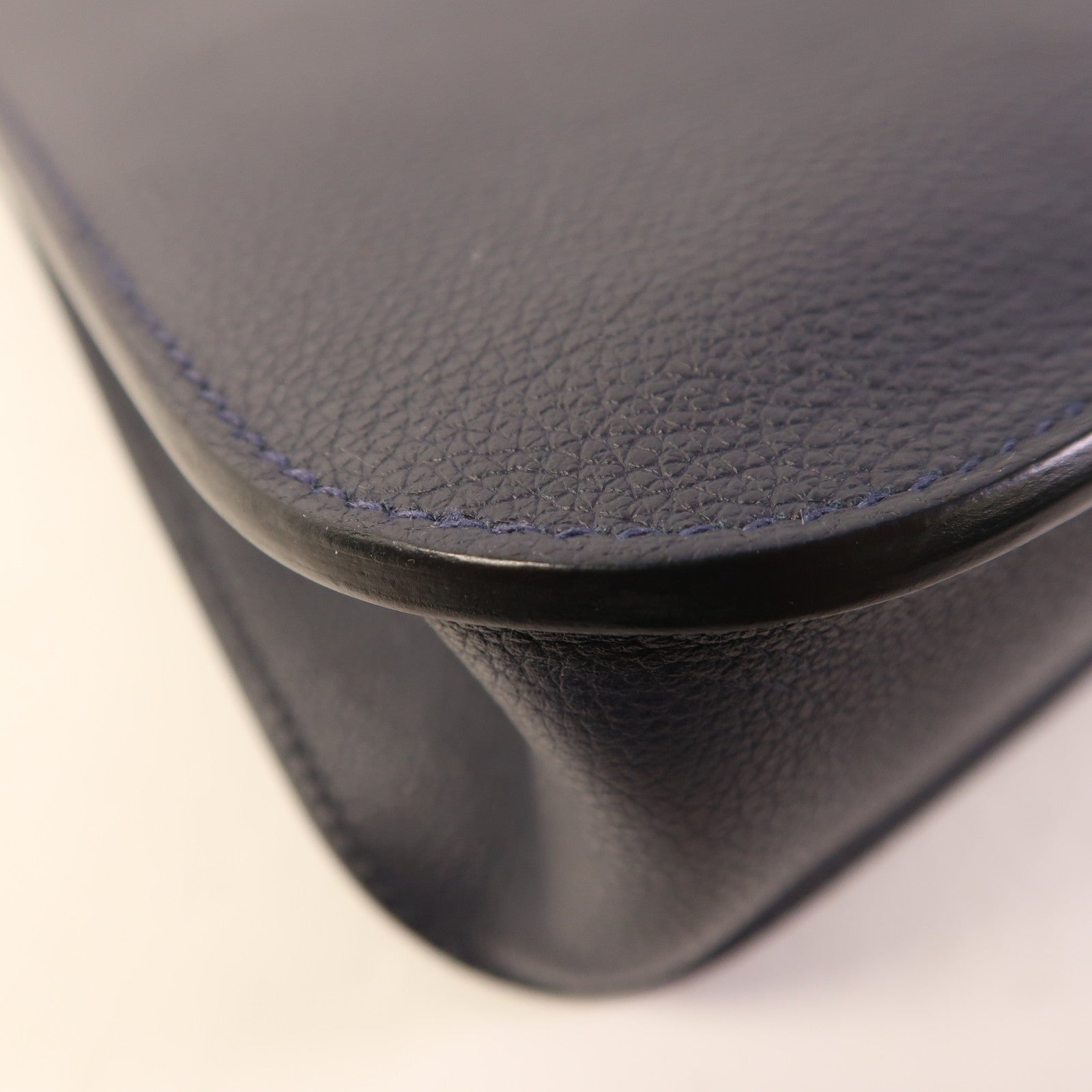 HERMES 【激減優惠】Evercolor皮革Halzan 25銀扣手挽肩背兩用袋Bleu Nuit