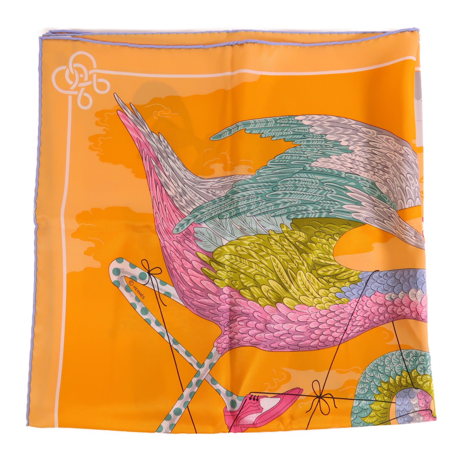 HERMES Carre 70 Scarf Silk Multicolor