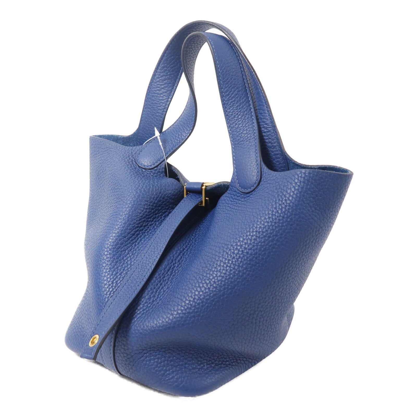 HERMES Clemence皮革Picotin PM手挽袋Deep Blue