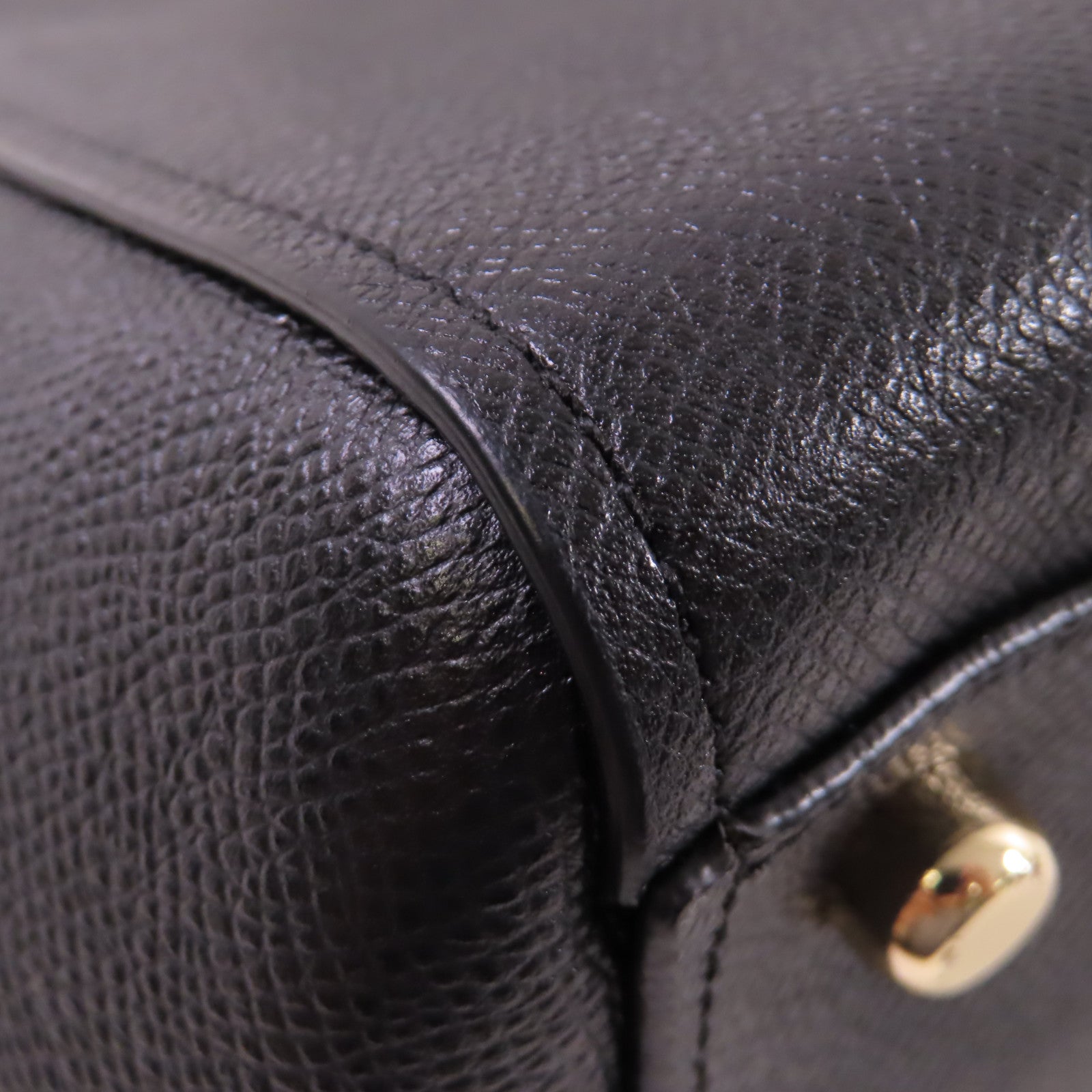 COACH 牛皮皮革2Way Shoulder Bag金扣手挽肩背兩用袋黑色