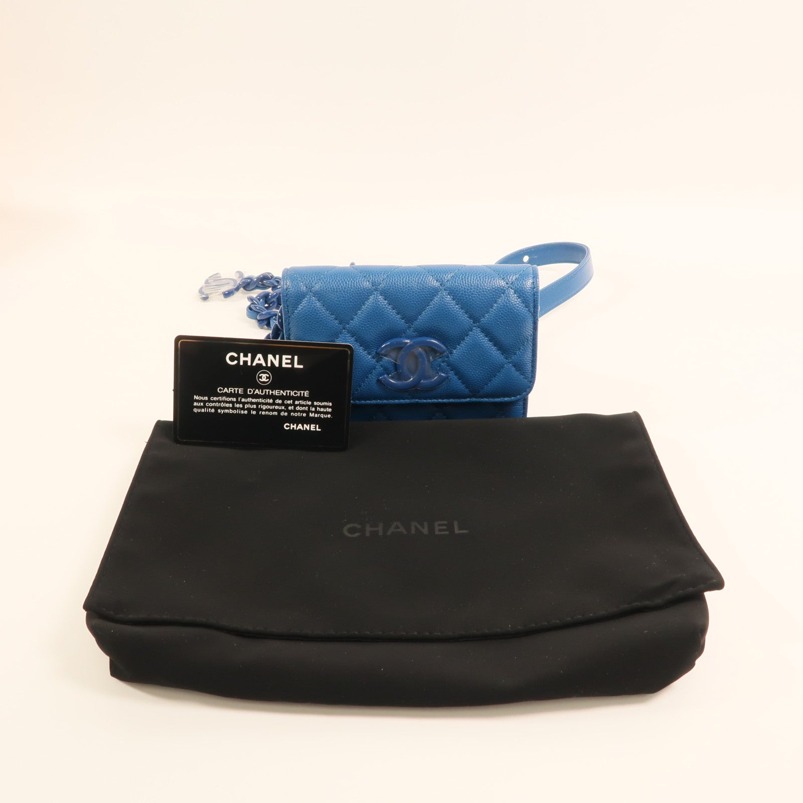 CHANEL 牛皮皮革Mini Waist Bag鏈帶腰包