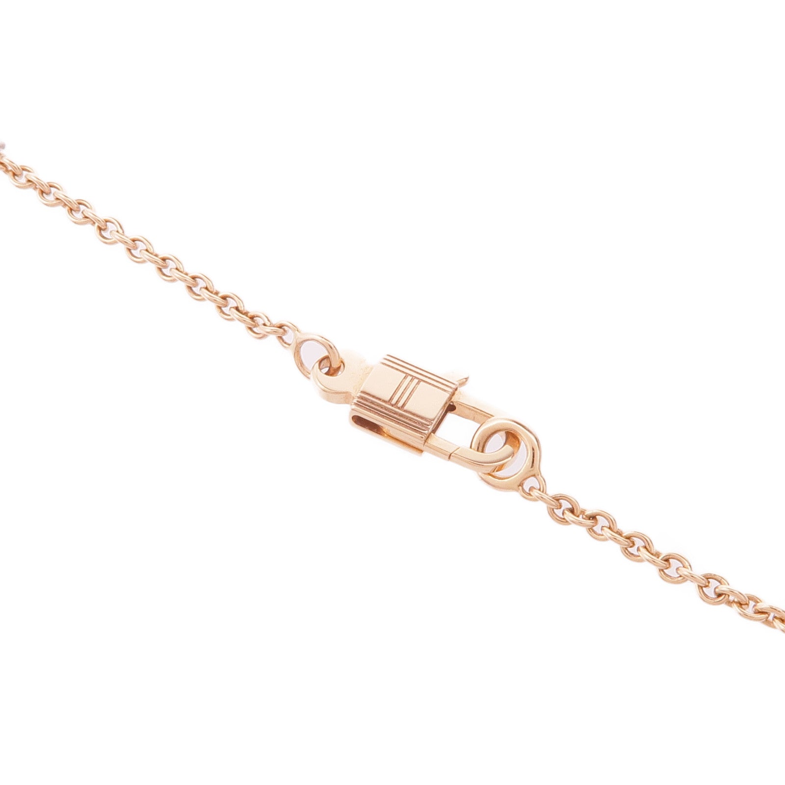 HERMES 18K玫瑰金Amulettes Constance Pendant鑽石項鍊